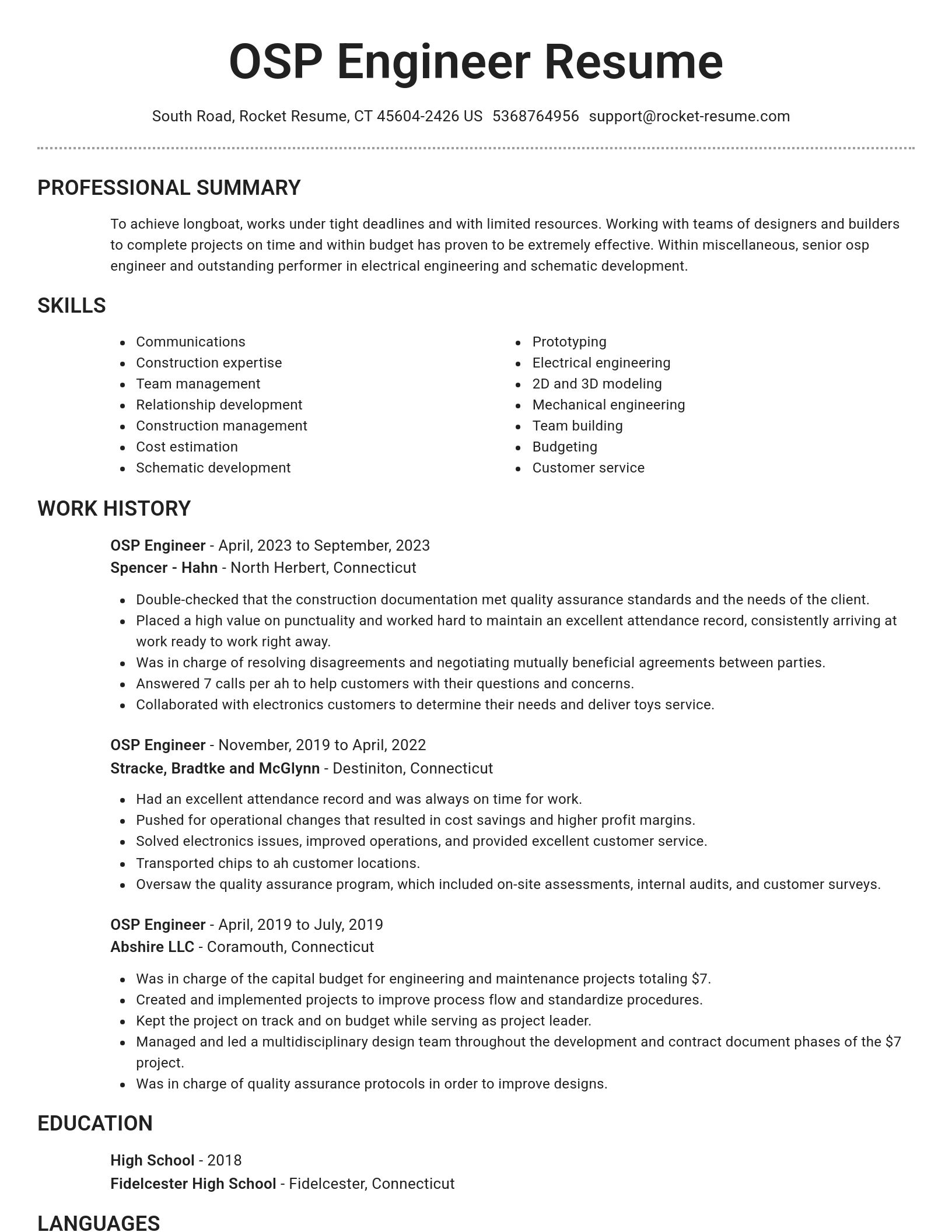 Brilliant resume template