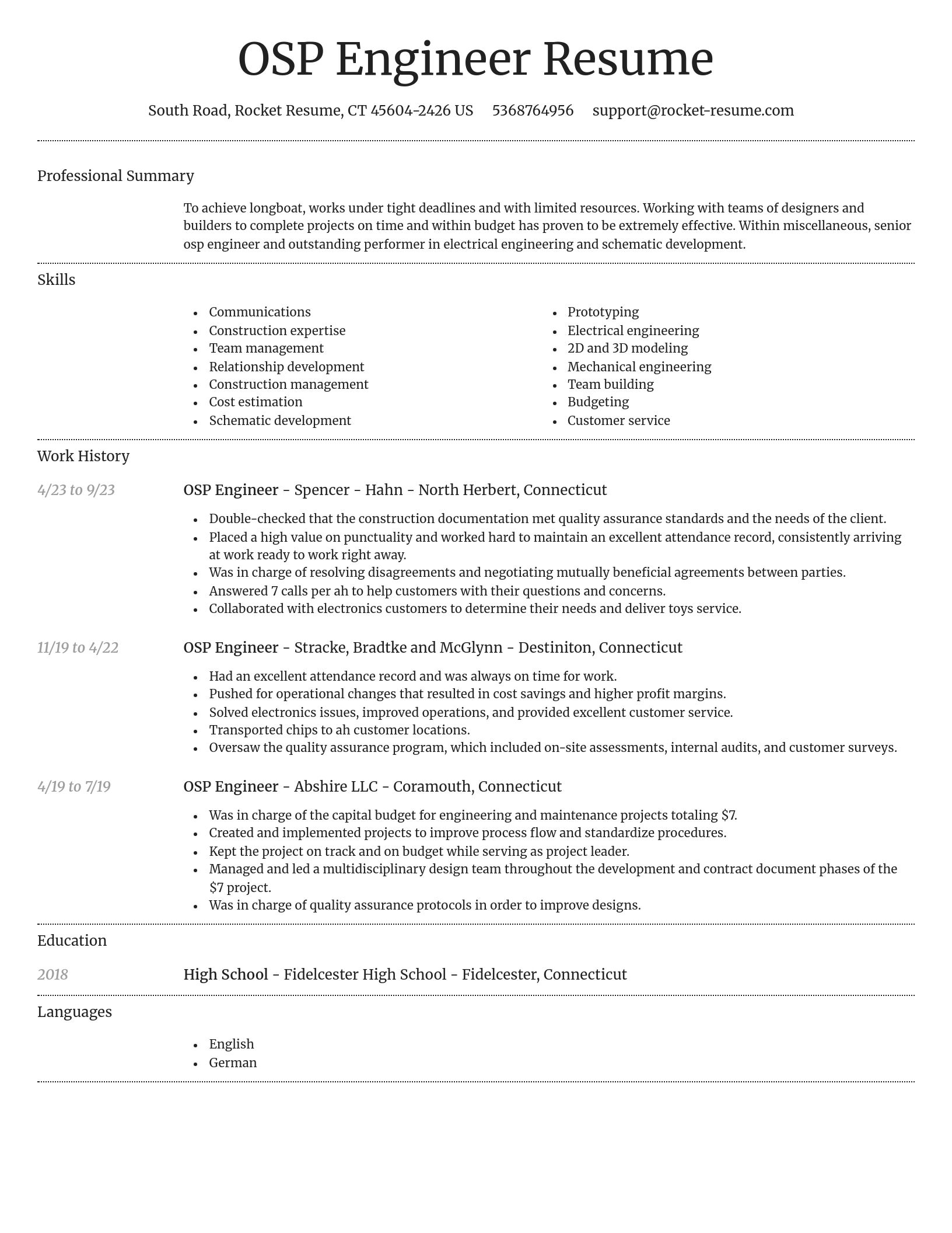 Dignified resume template