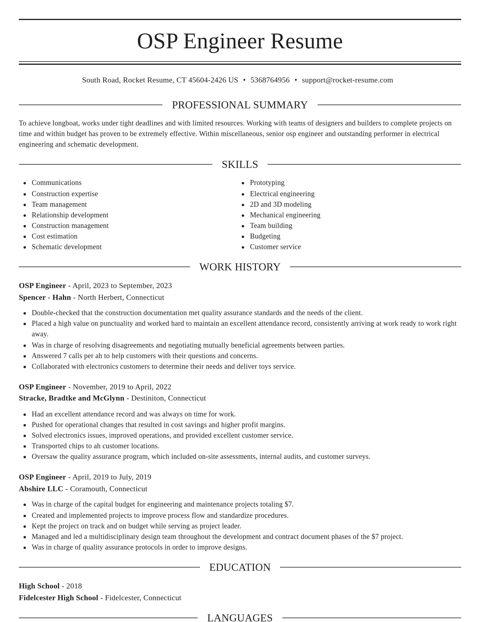 Elegant resume template