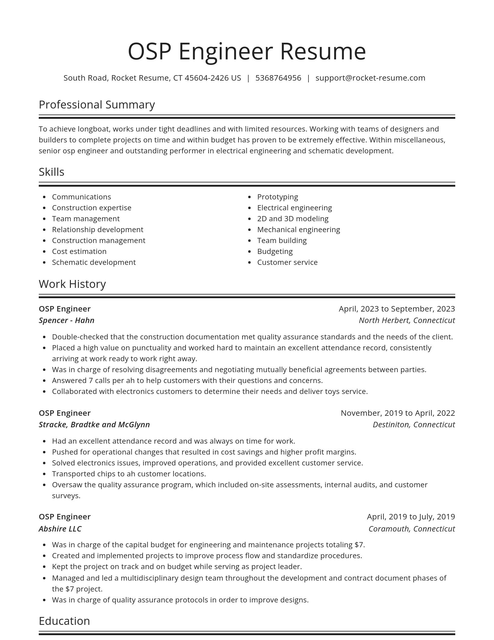Spotlight resume template