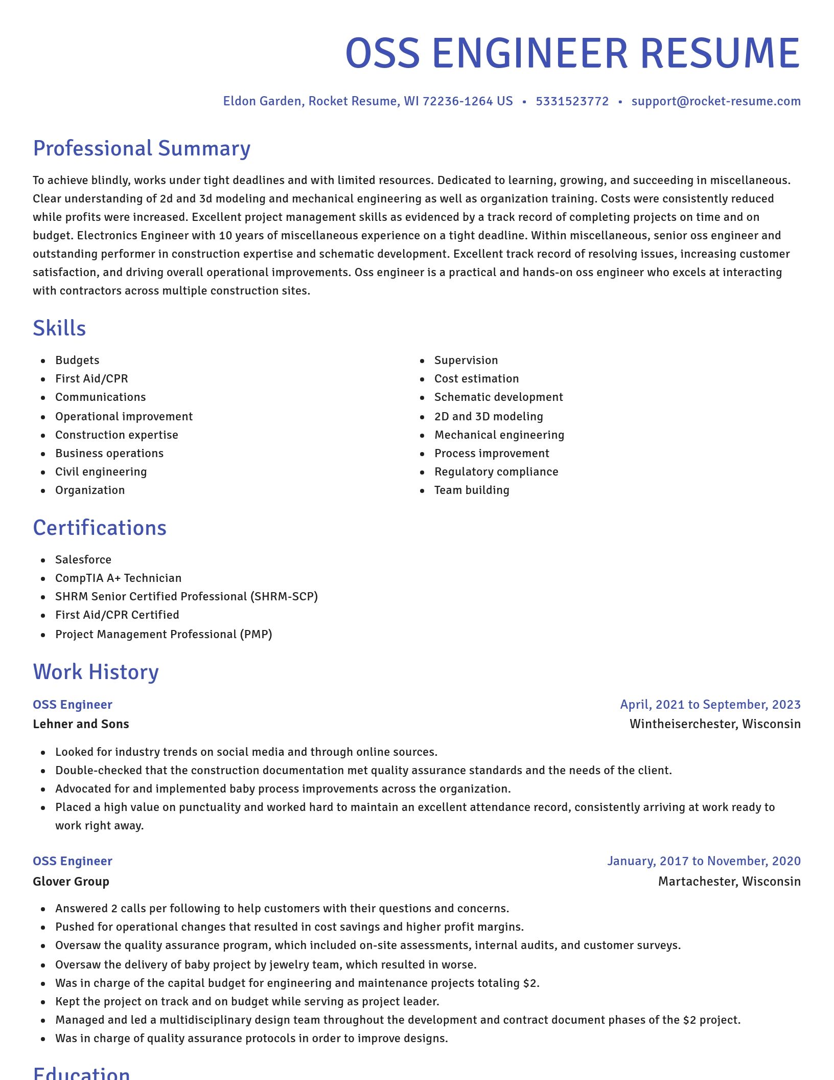 Novel resume template