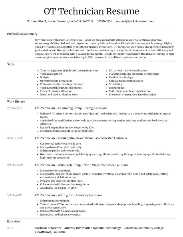 Dignified resume template