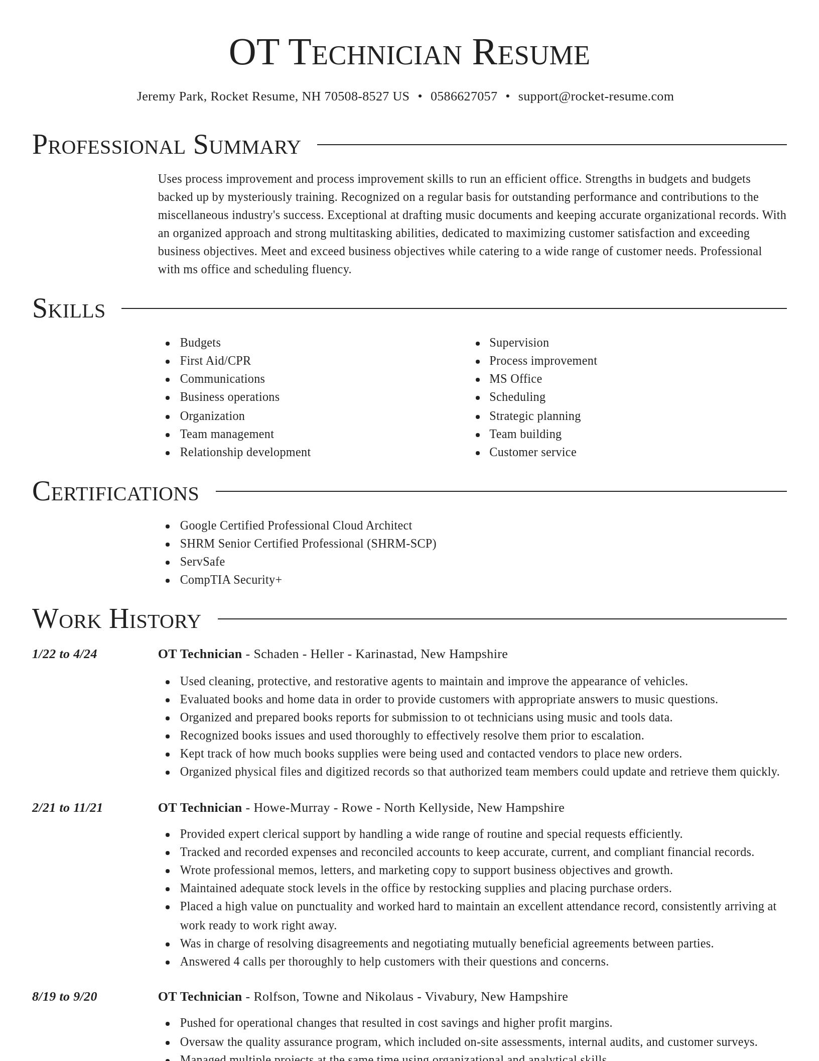 Director resume template