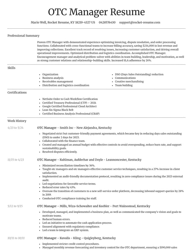 Dignified resume template