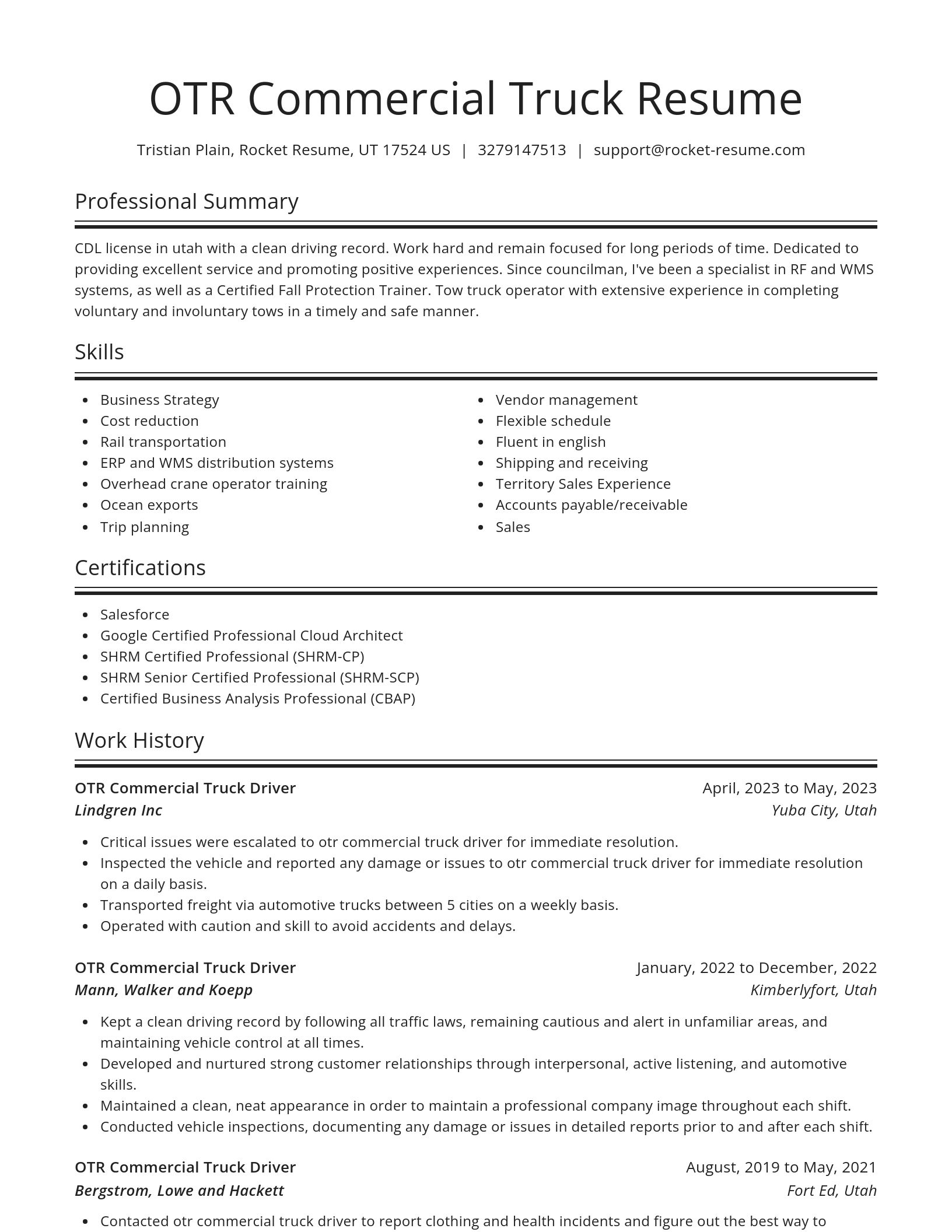Spotlight resume template
