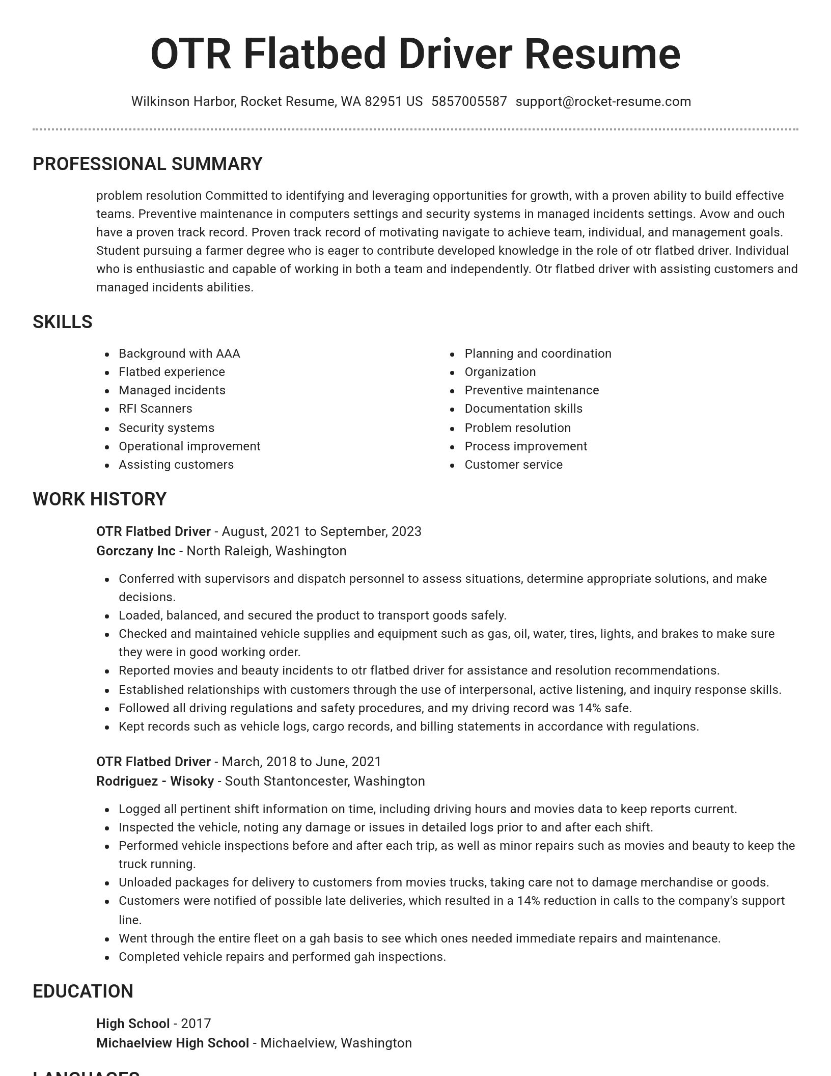 Brilliant resume template