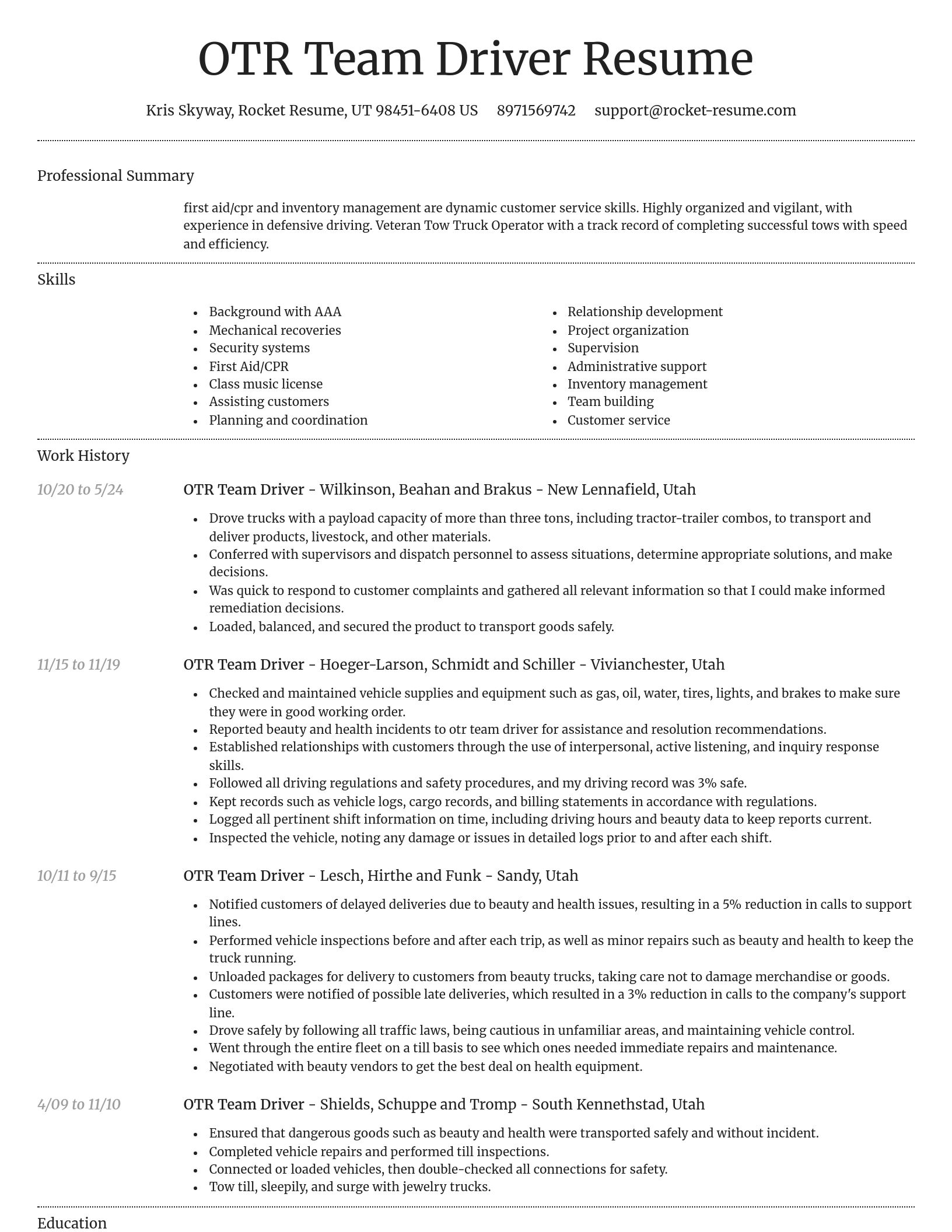 Dignified resume template