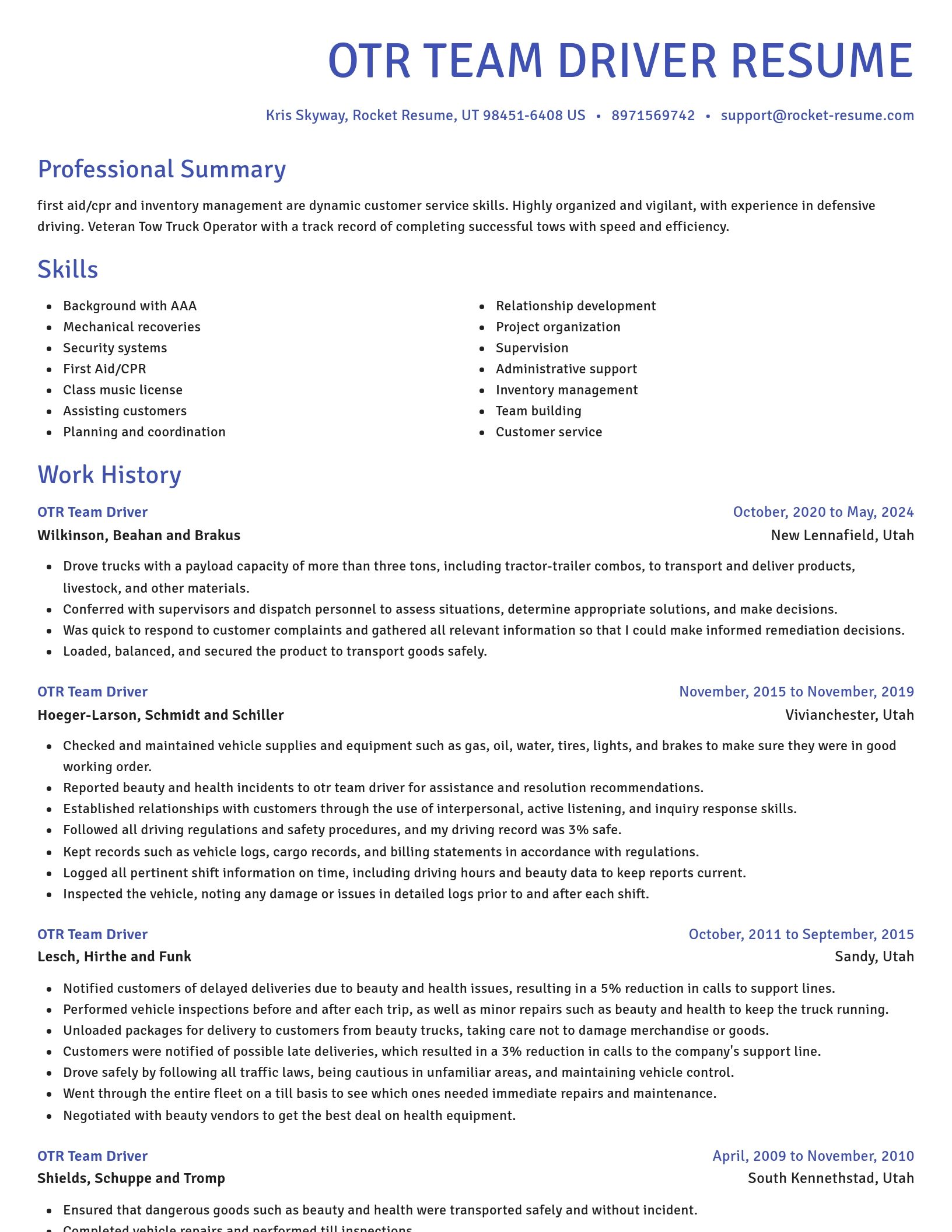 Novel resume template