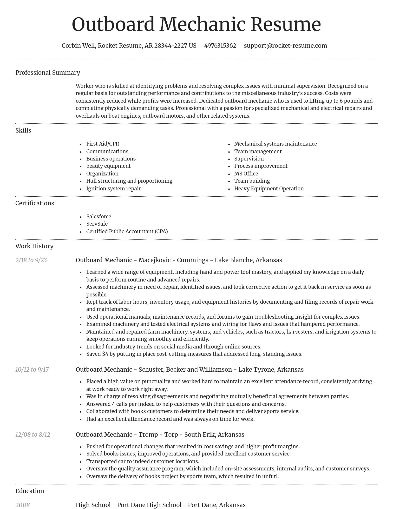 Dignified resume template