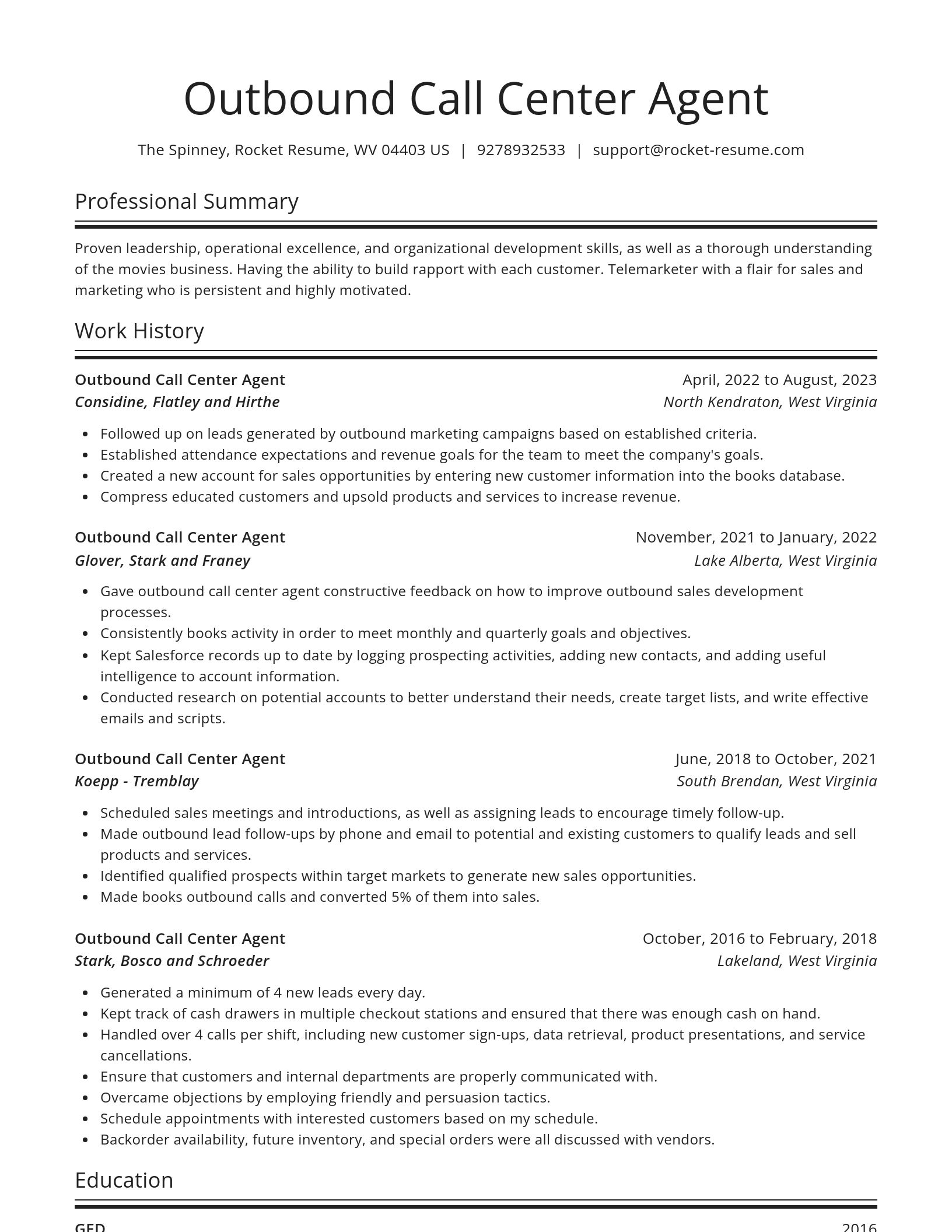 Spotlight resume template