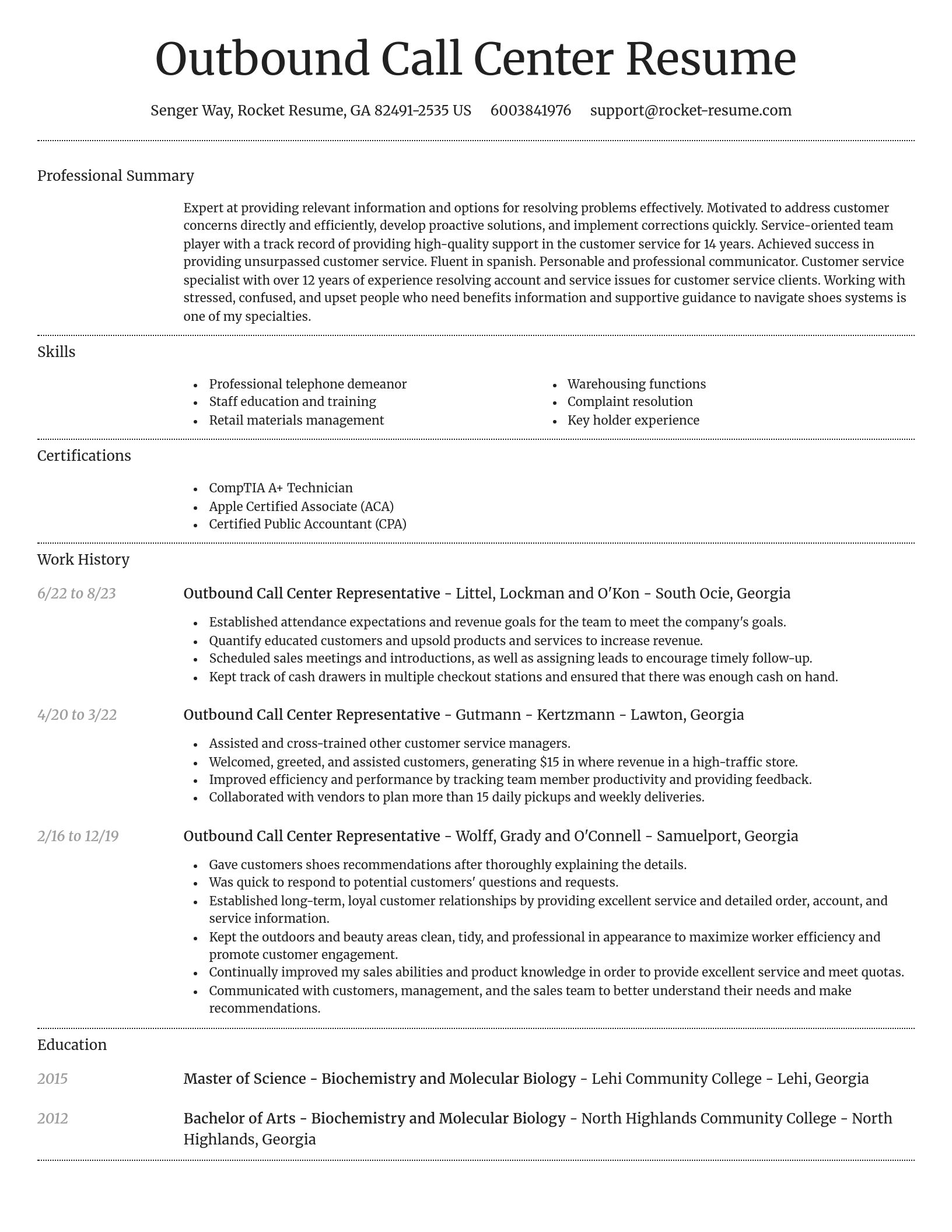 Dignified resume template