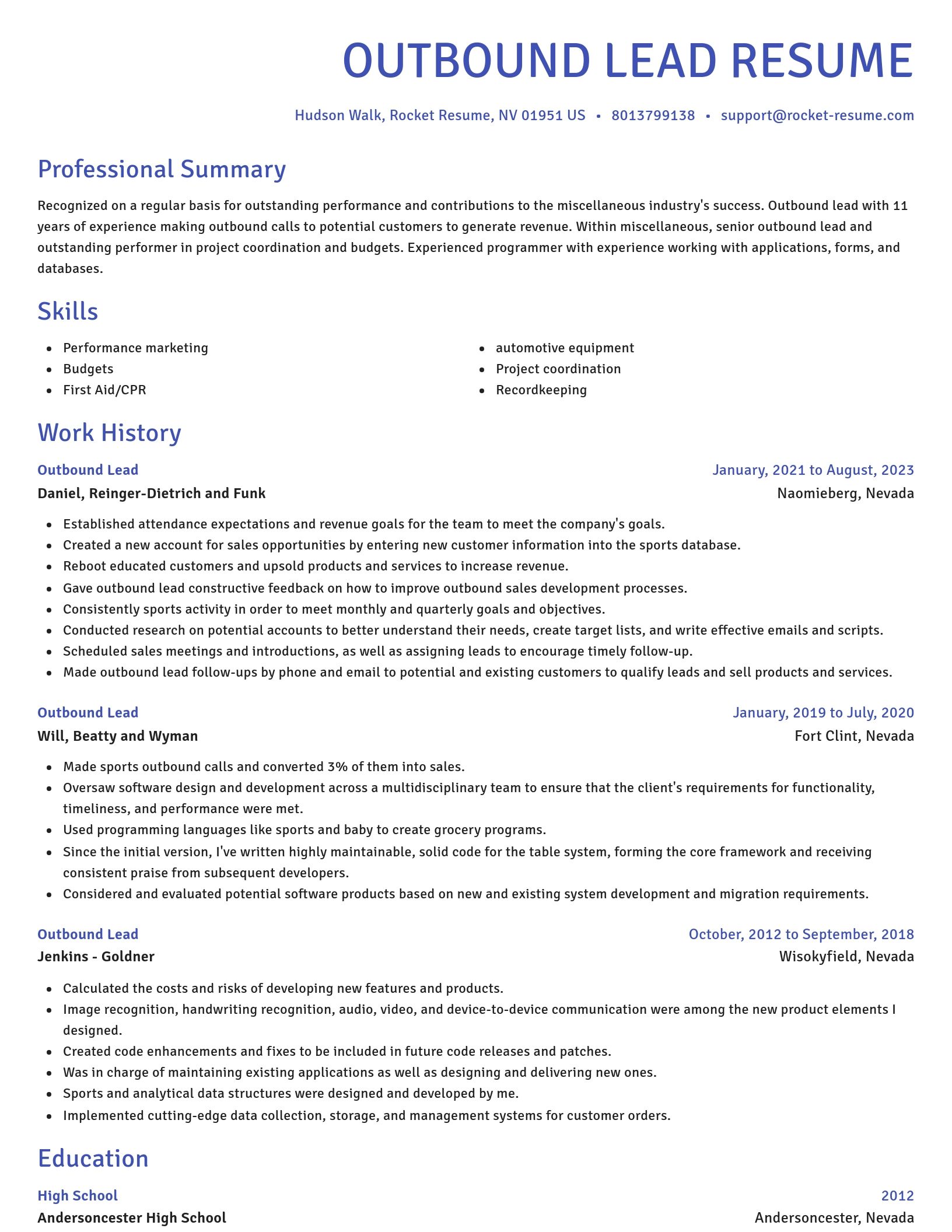 Novel resume template