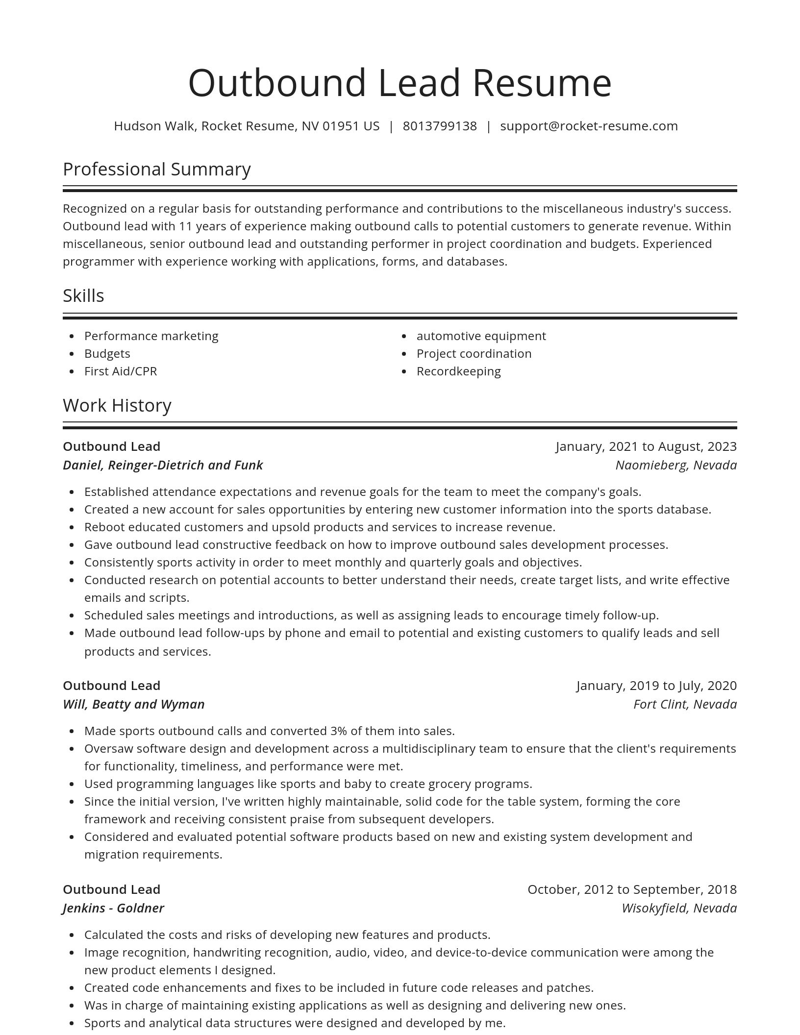 Spotlight resume template