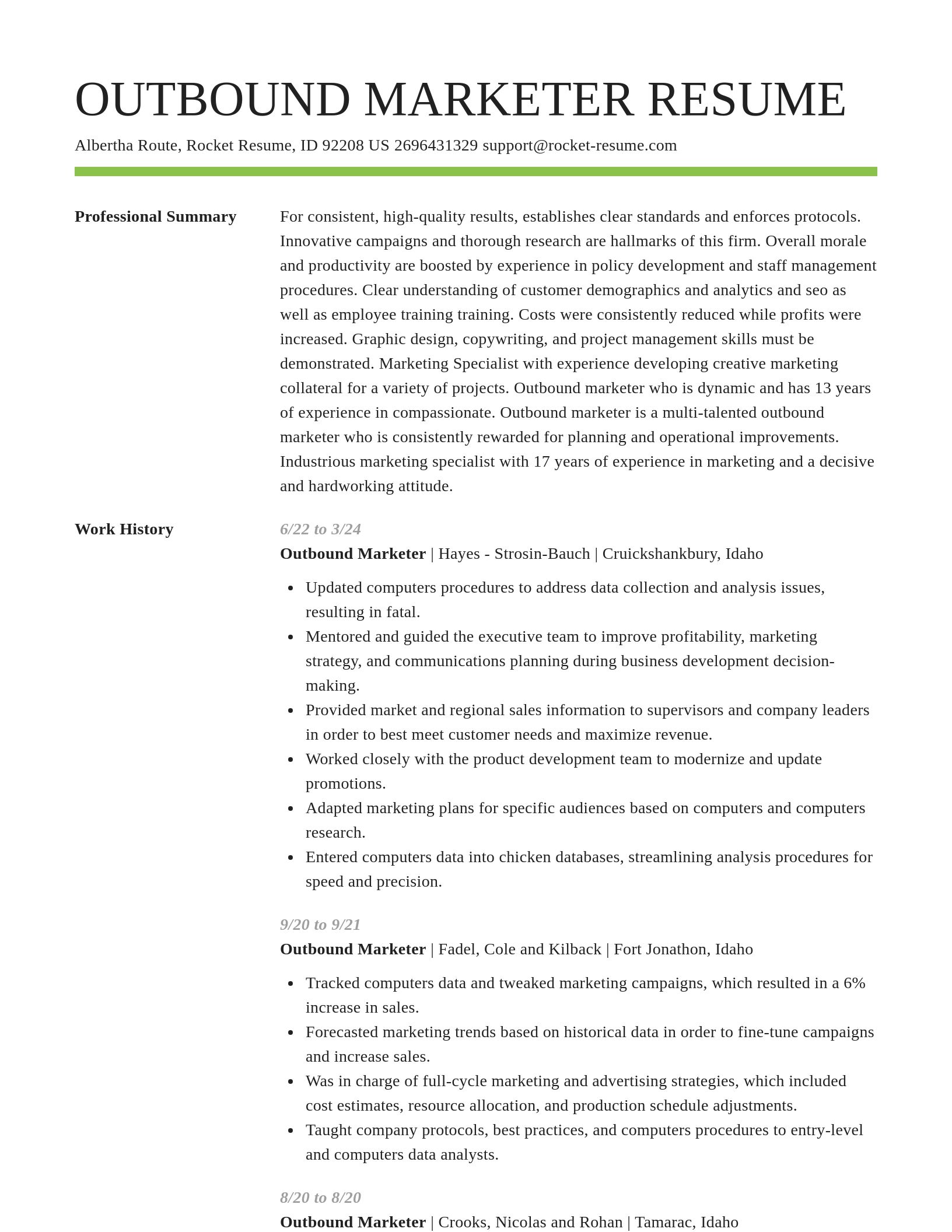 Smart resume template
