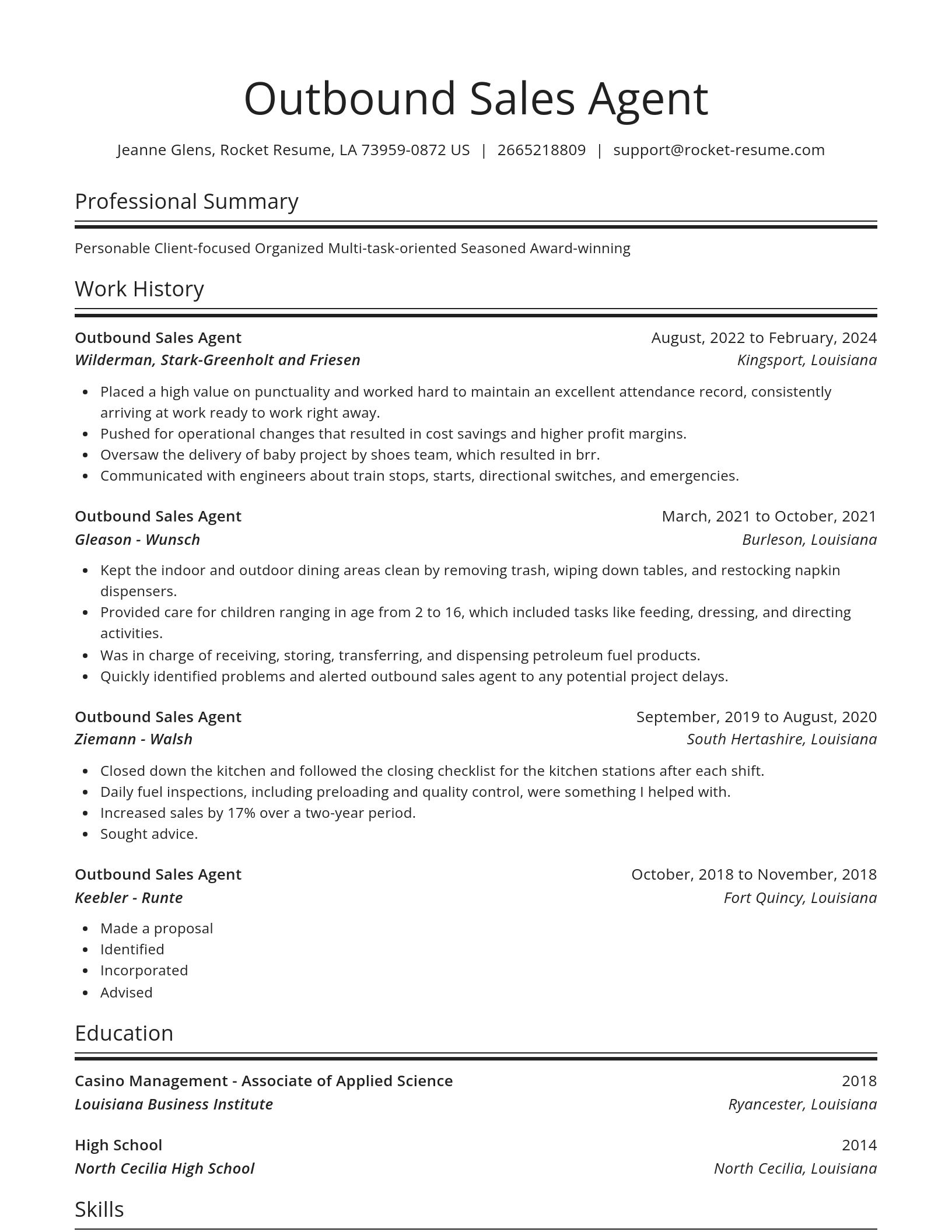Spotlight resume template