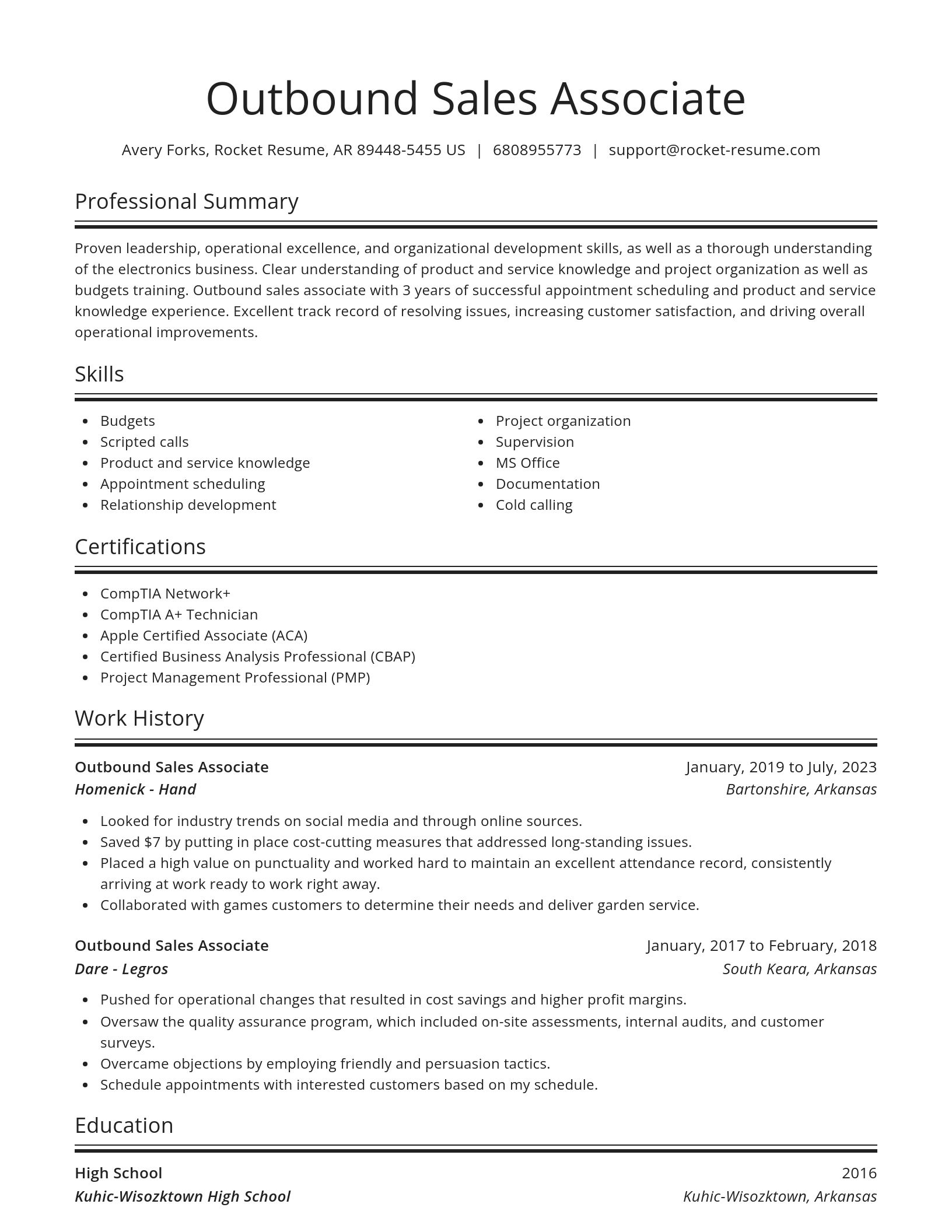 Spotlight resume template