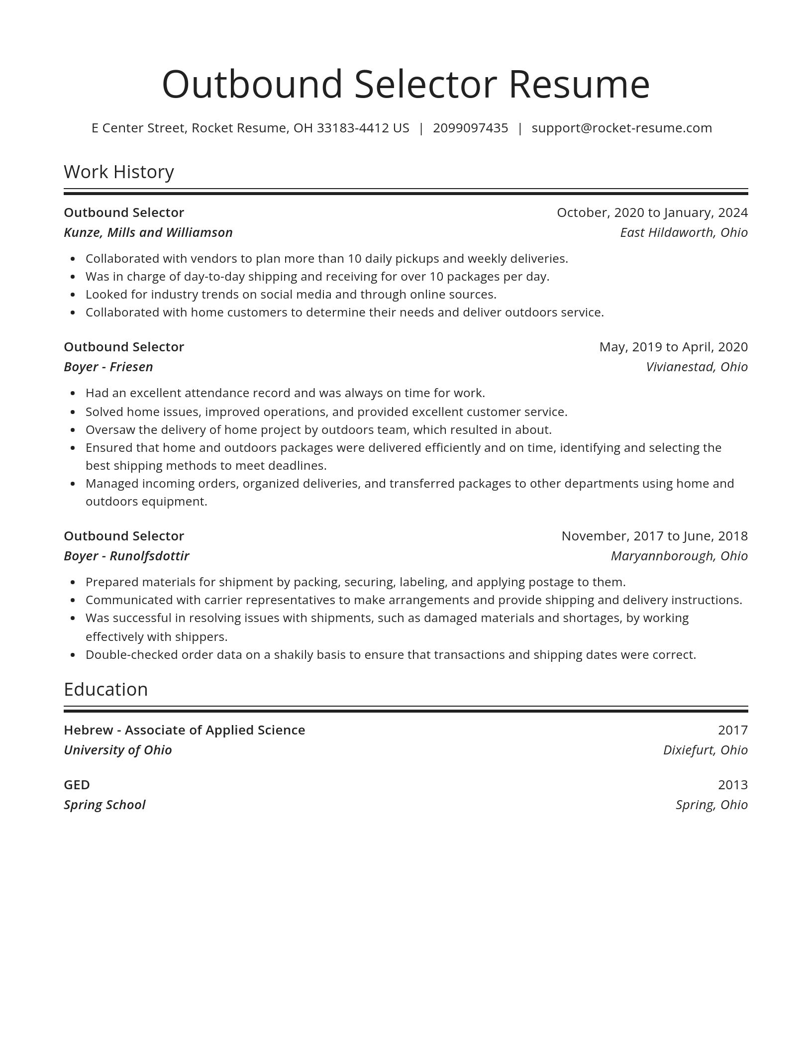 Spotlight resume template