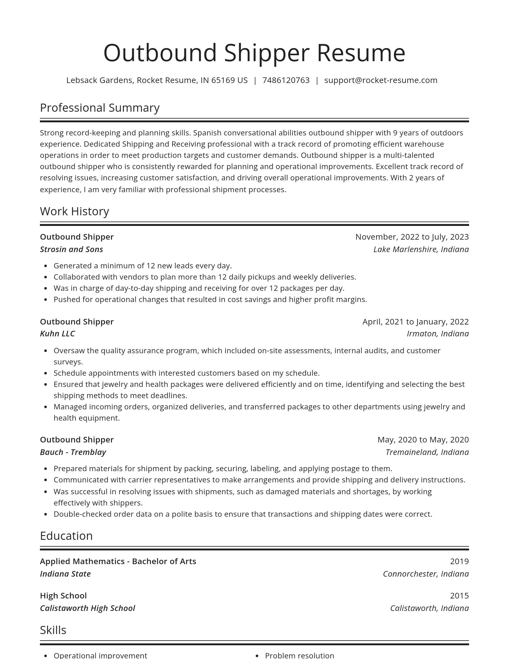 Spotlight resume template