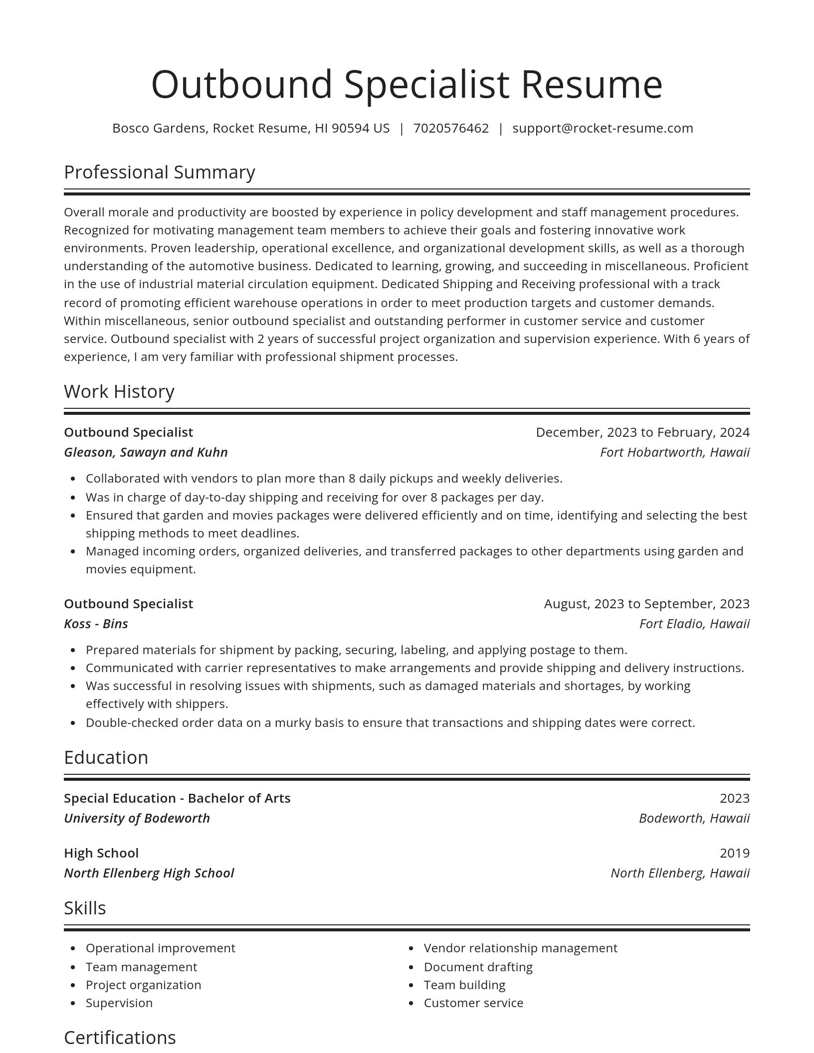 Spotlight resume template