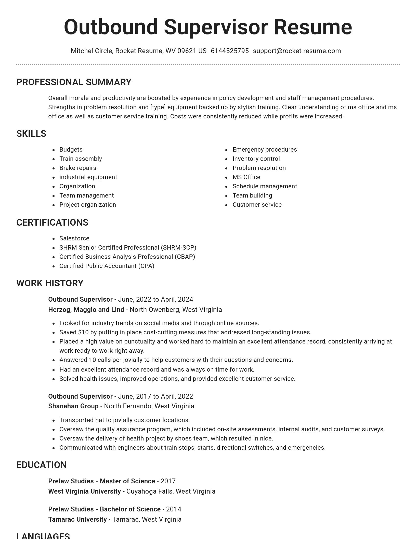 Brilliant resume template