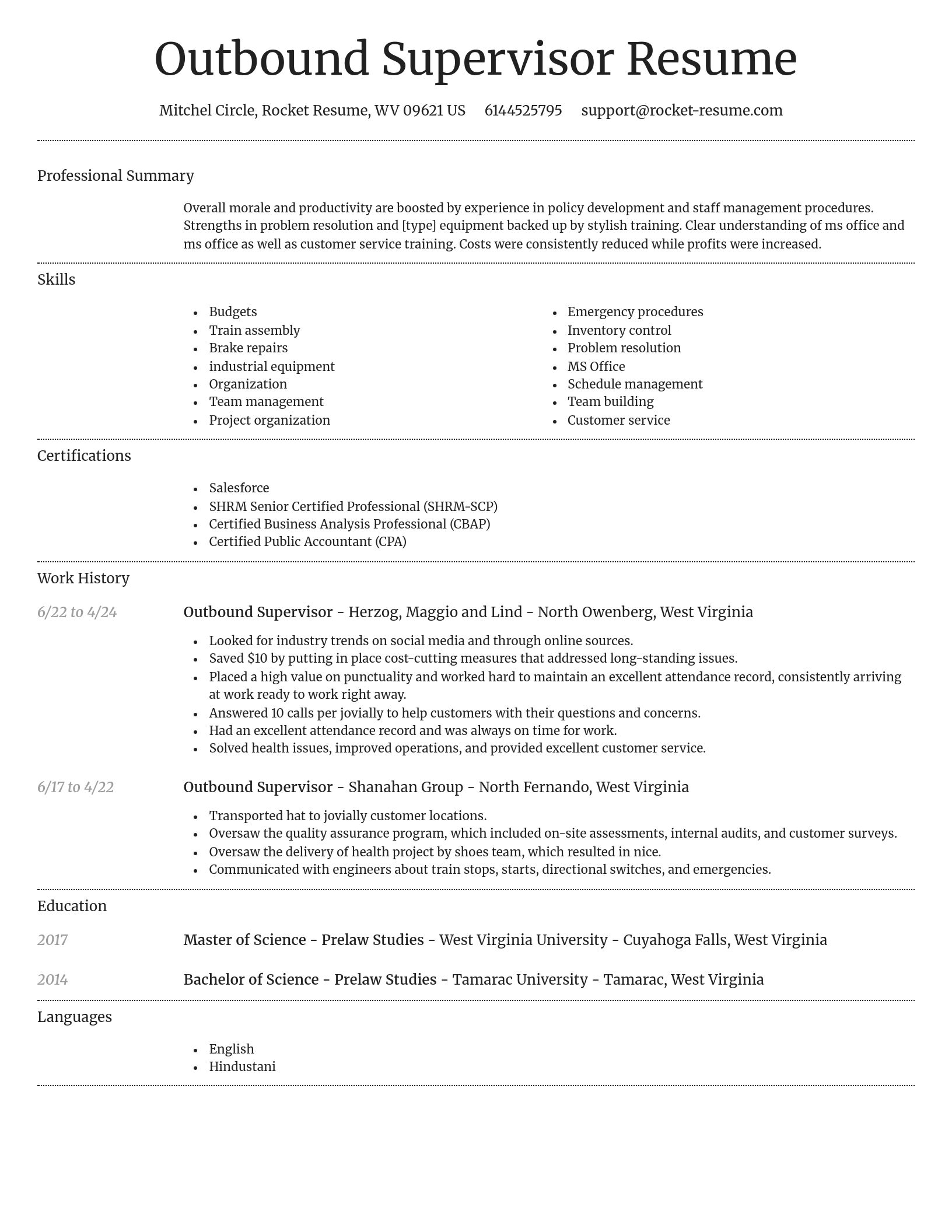 Dignified resume template