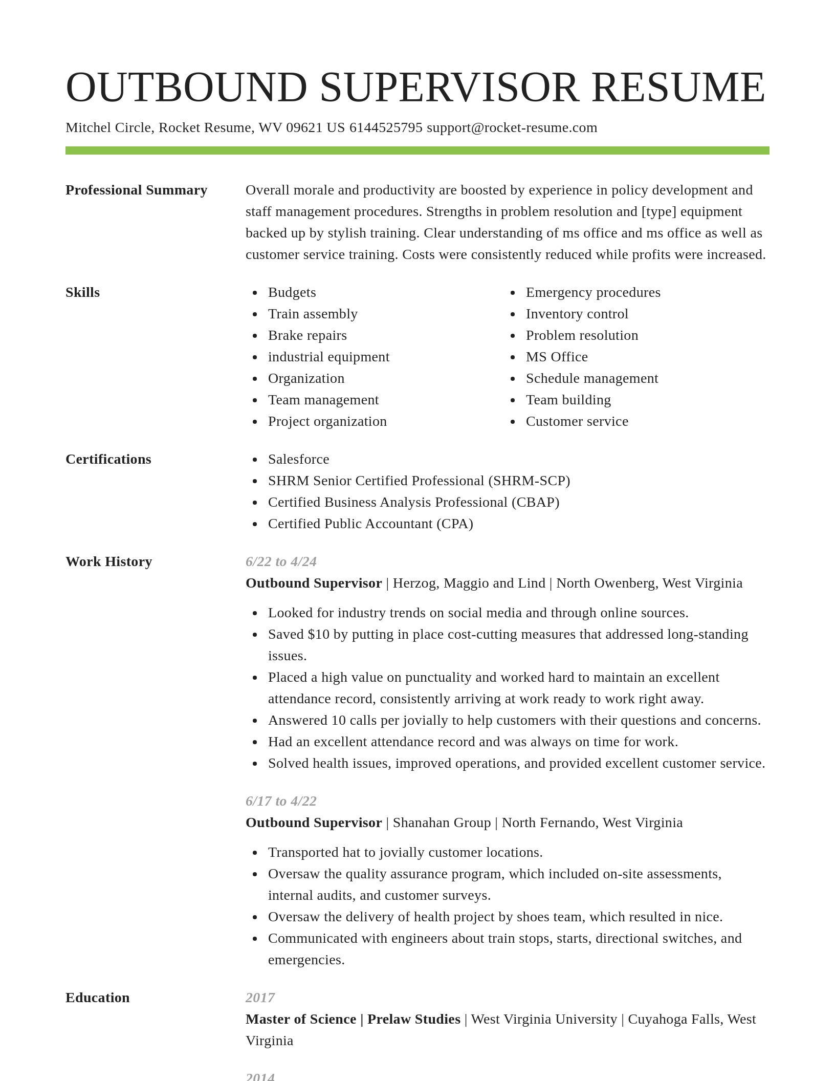 Smart resume template