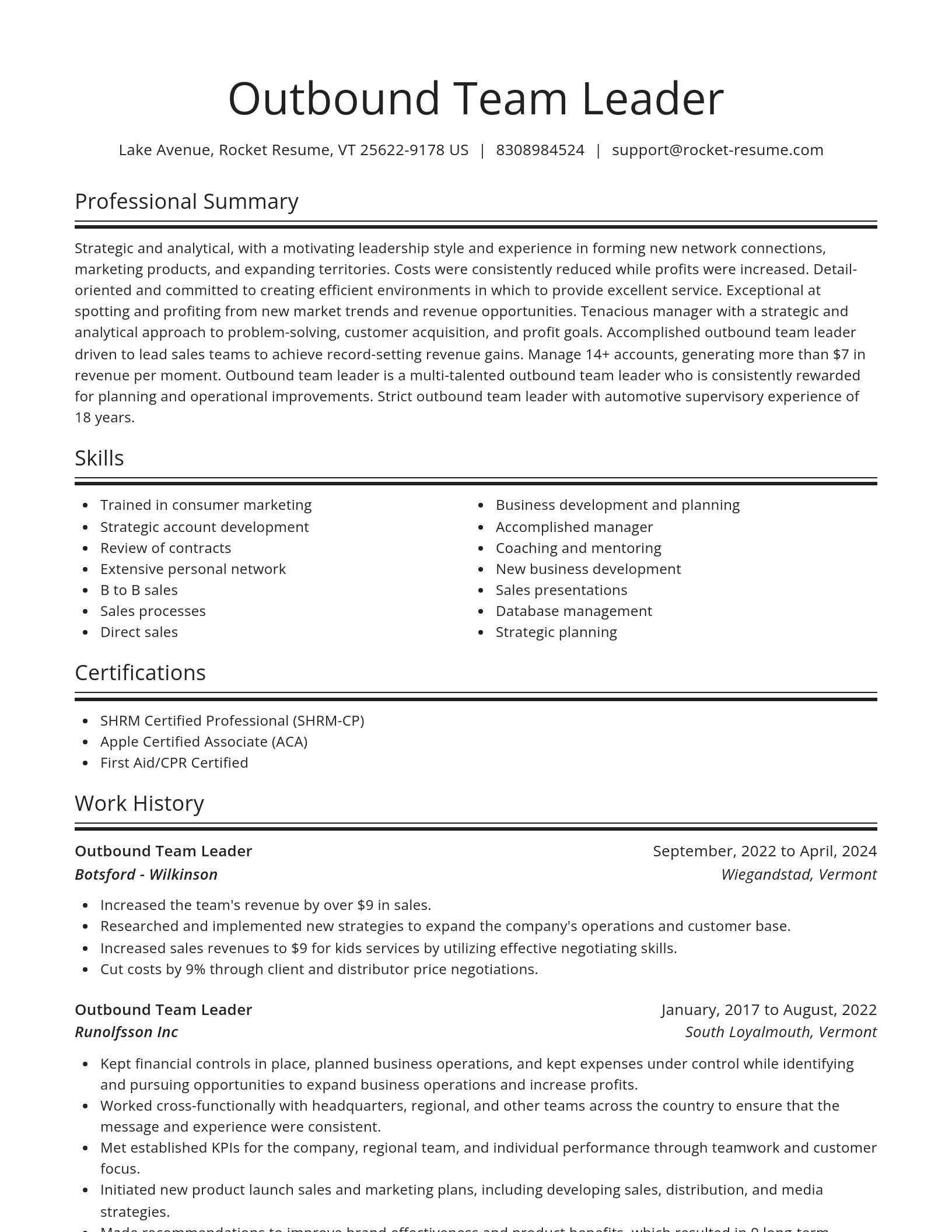 Spotlight resume template