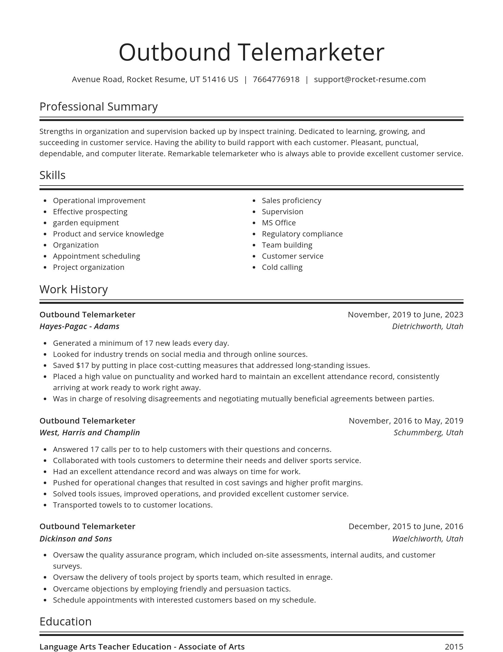 Spotlight resume template