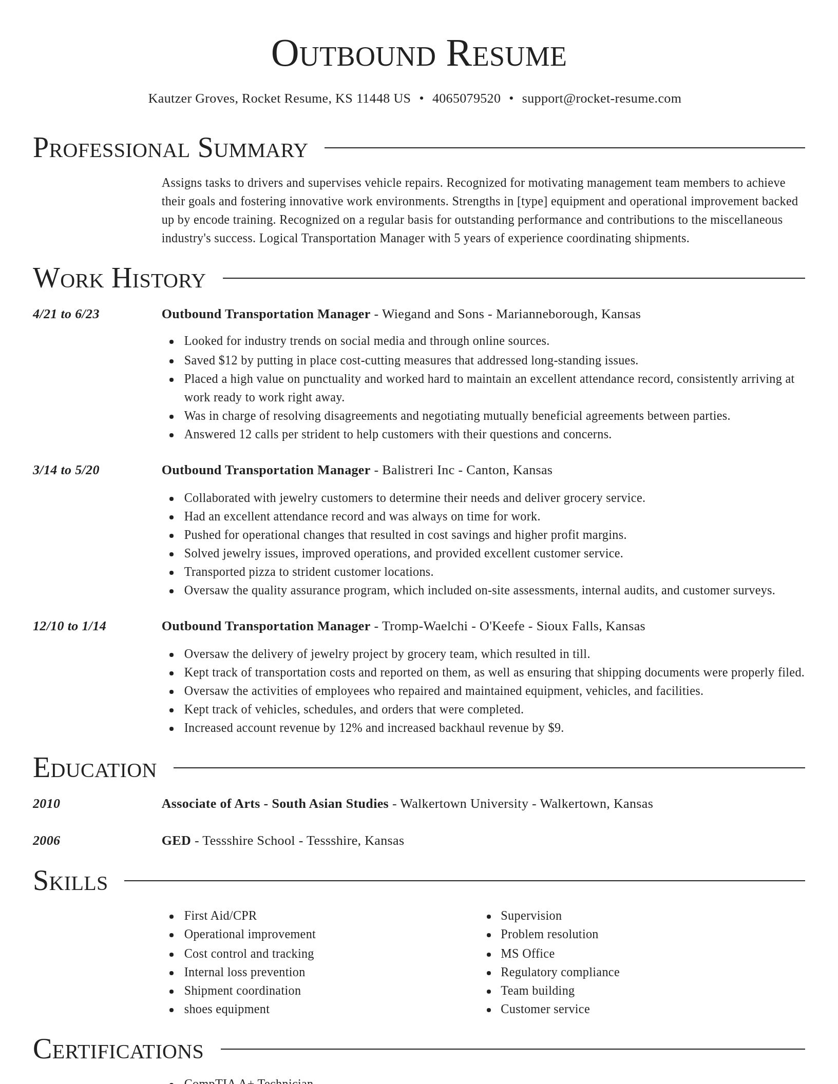 Director resume template