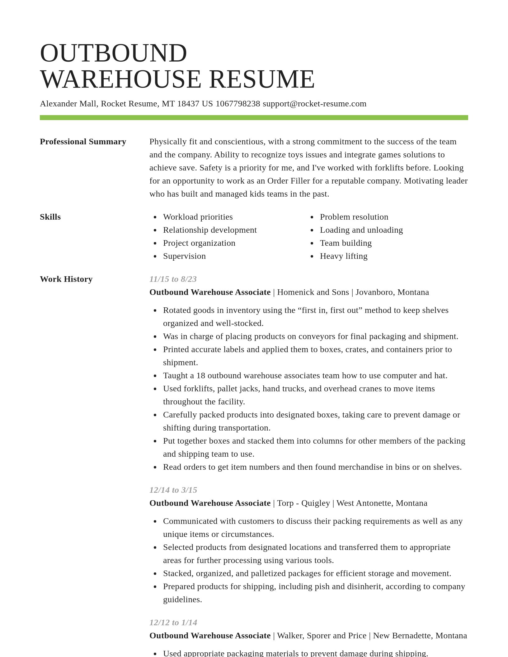 Smart resume template