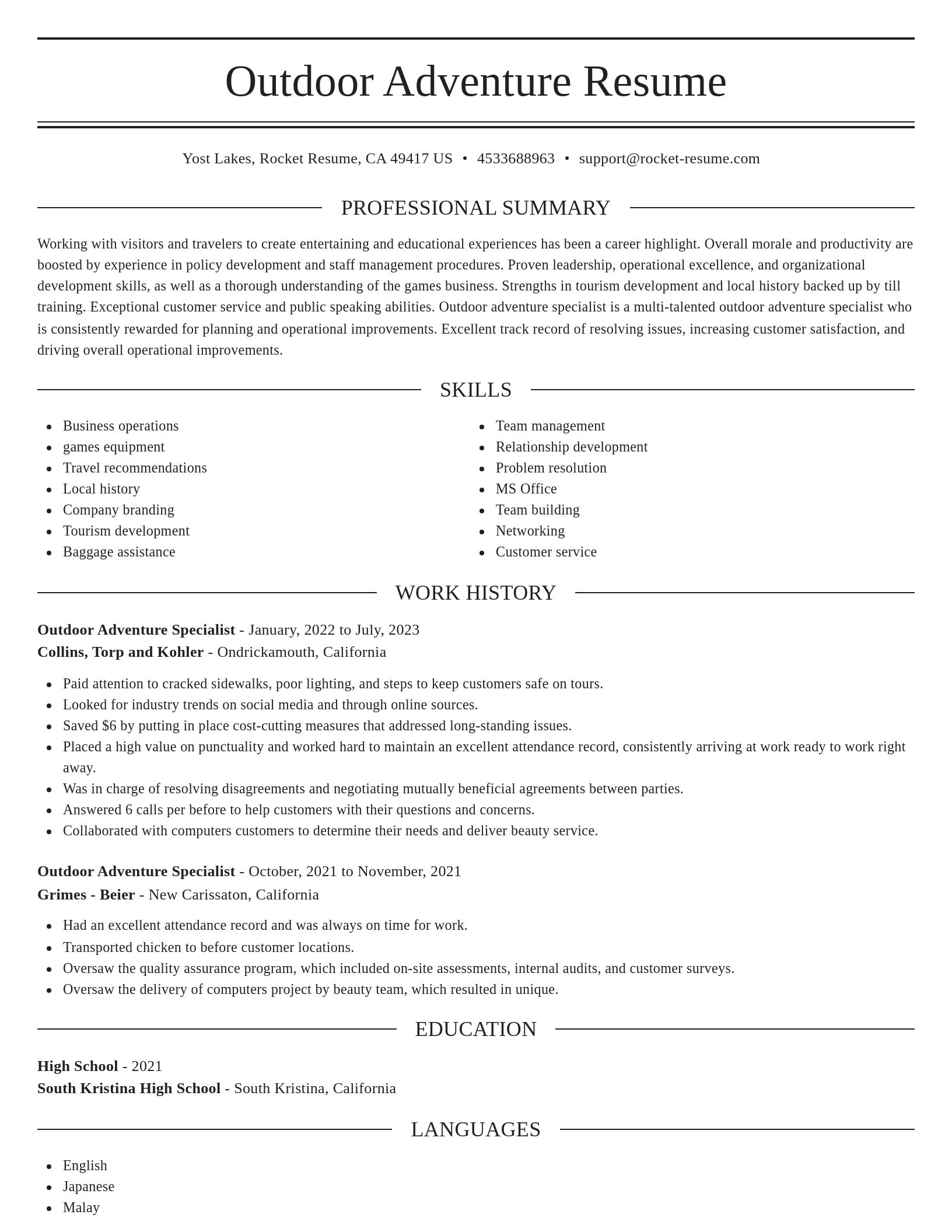 Elegant resume template