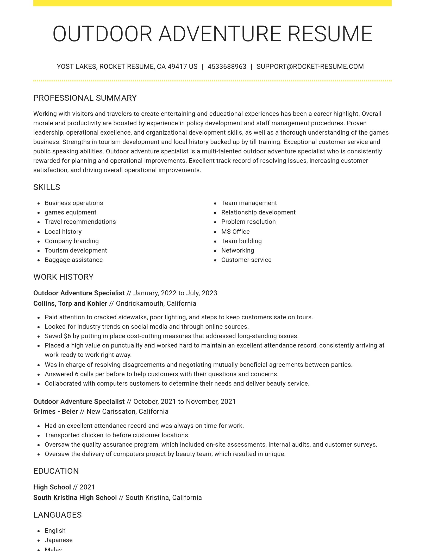 Grand resume template
