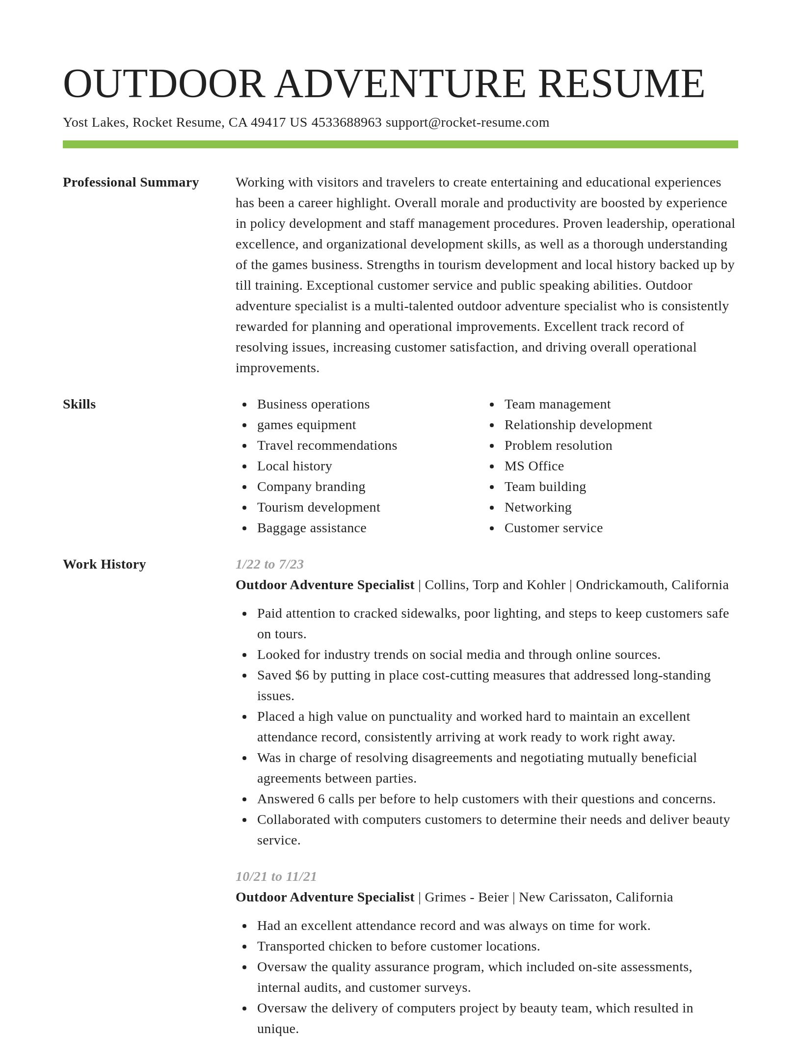 Smart resume template