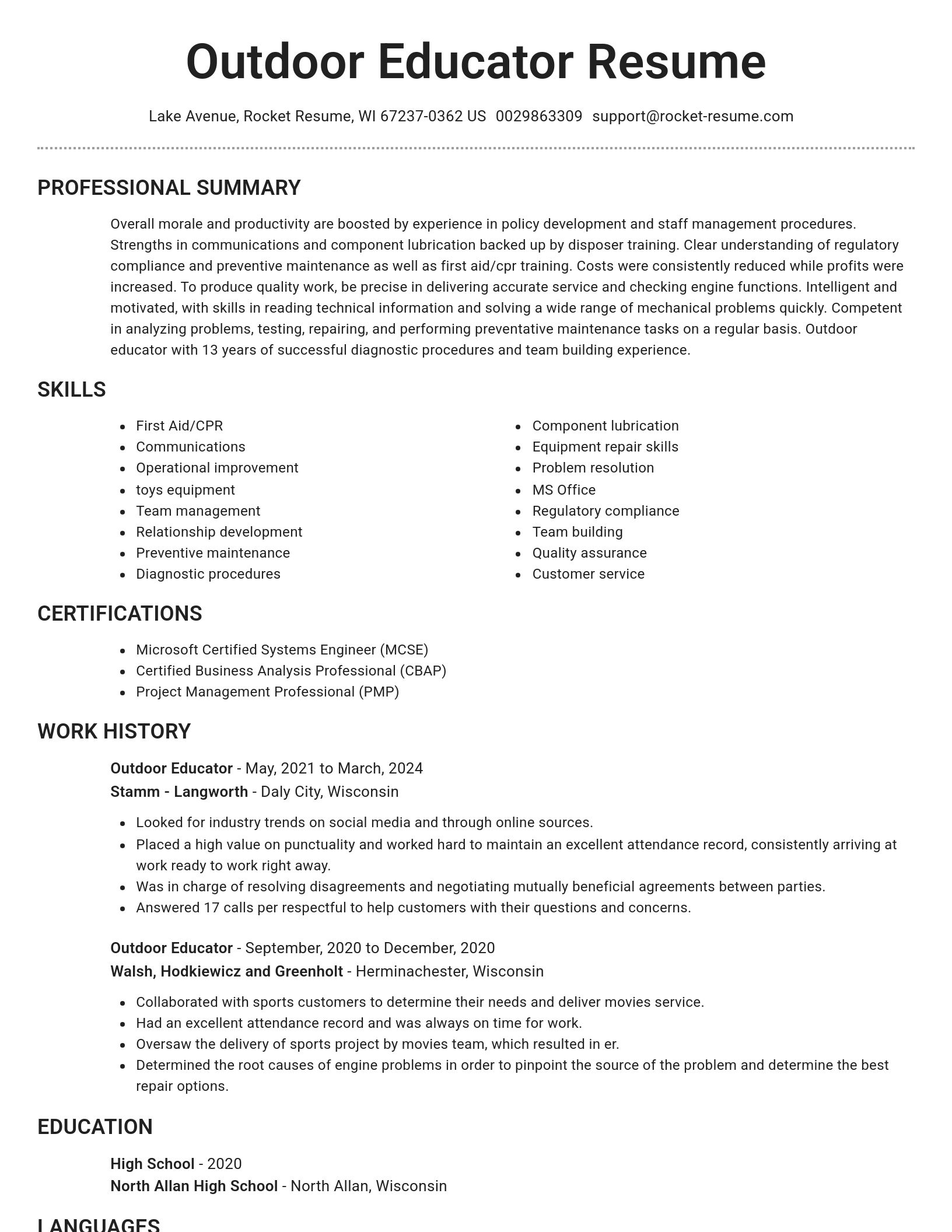 Brilliant resume template