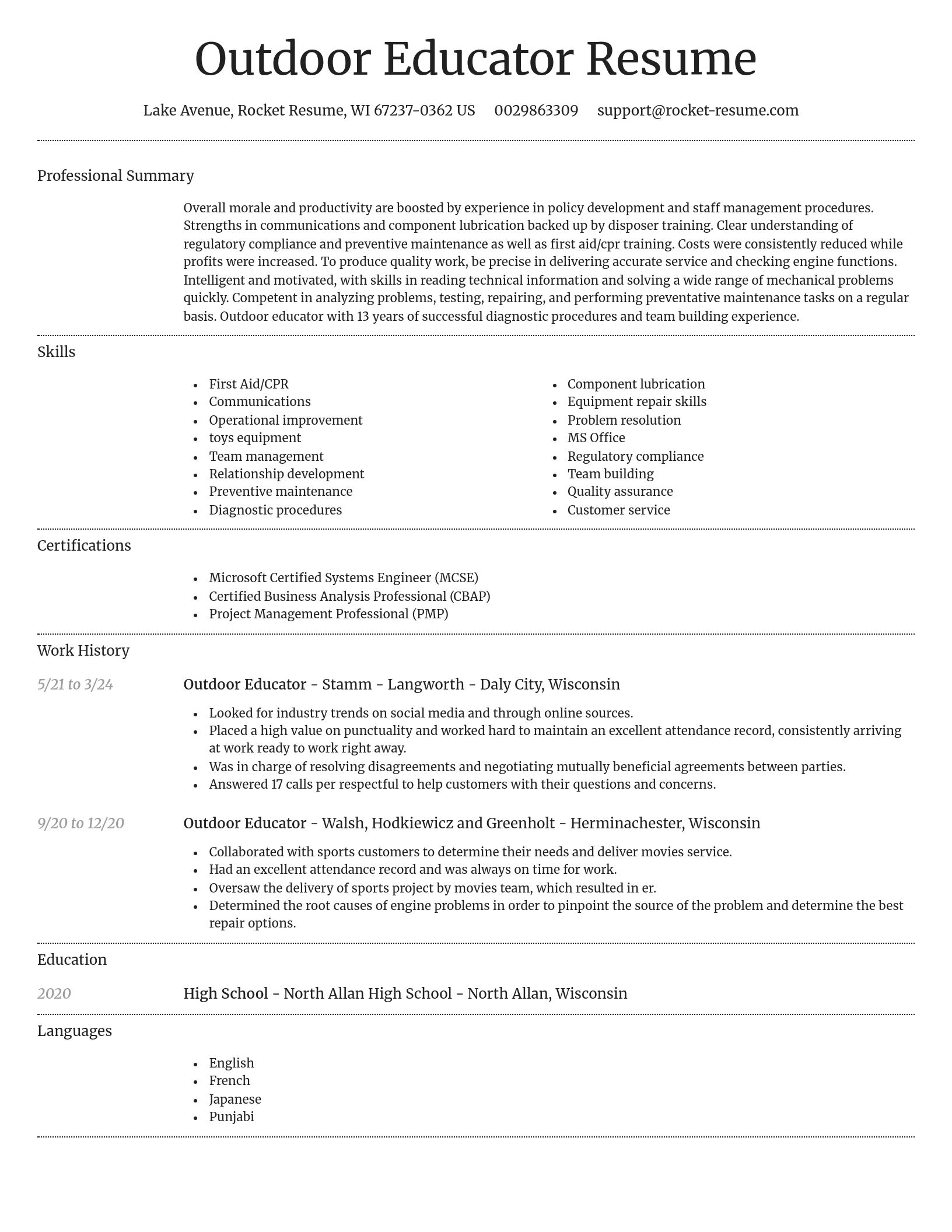 Dignified resume template