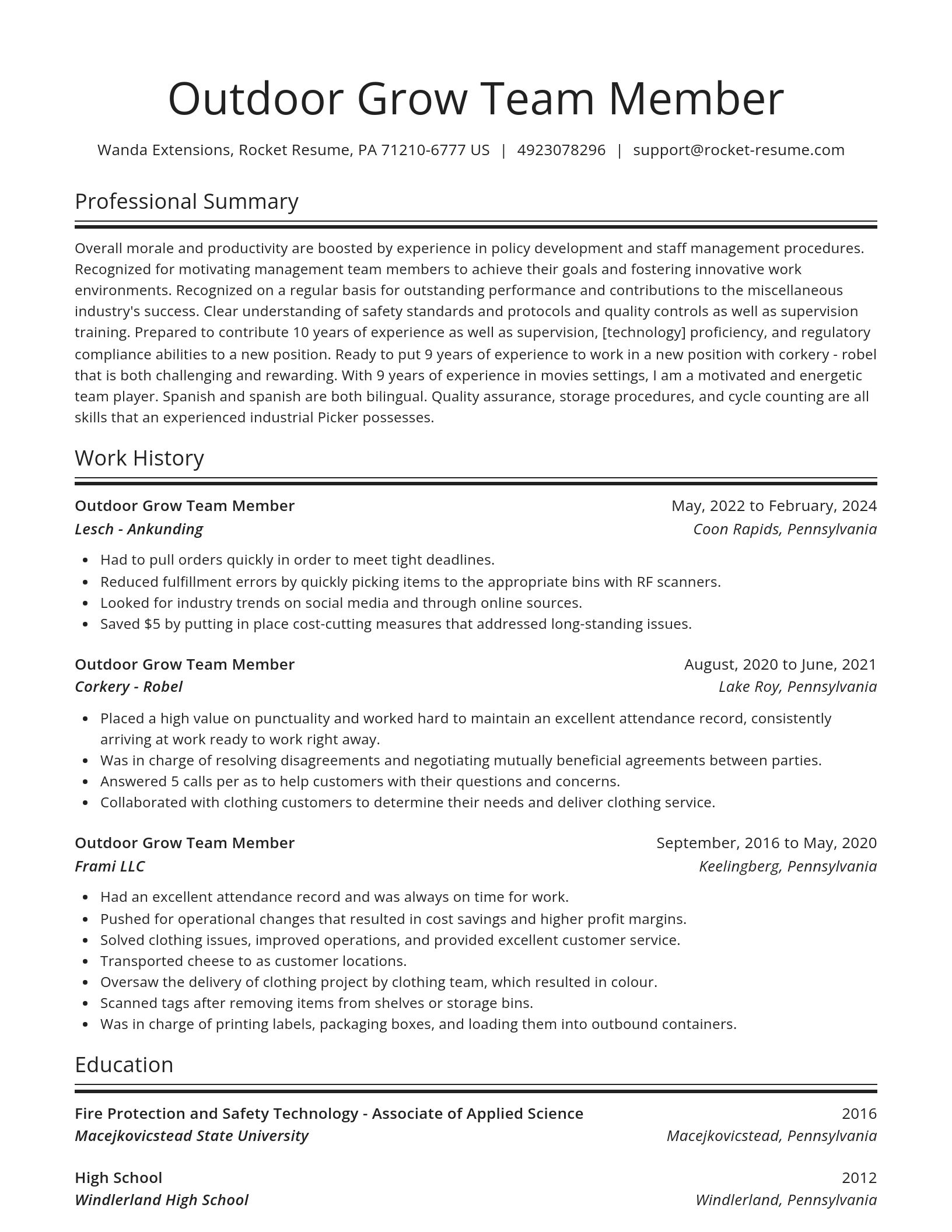Spotlight resume template