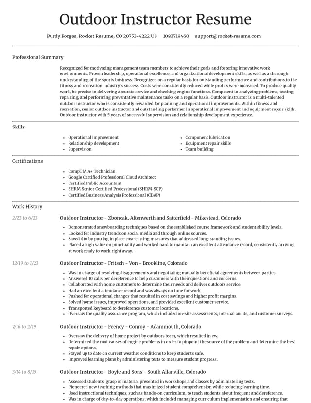 Dignified resume template