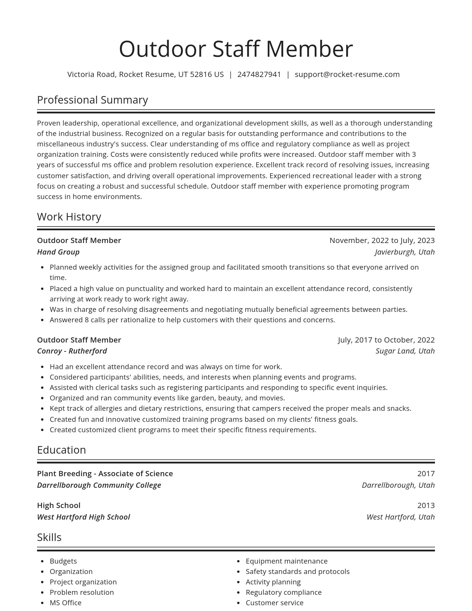 Spotlight resume template