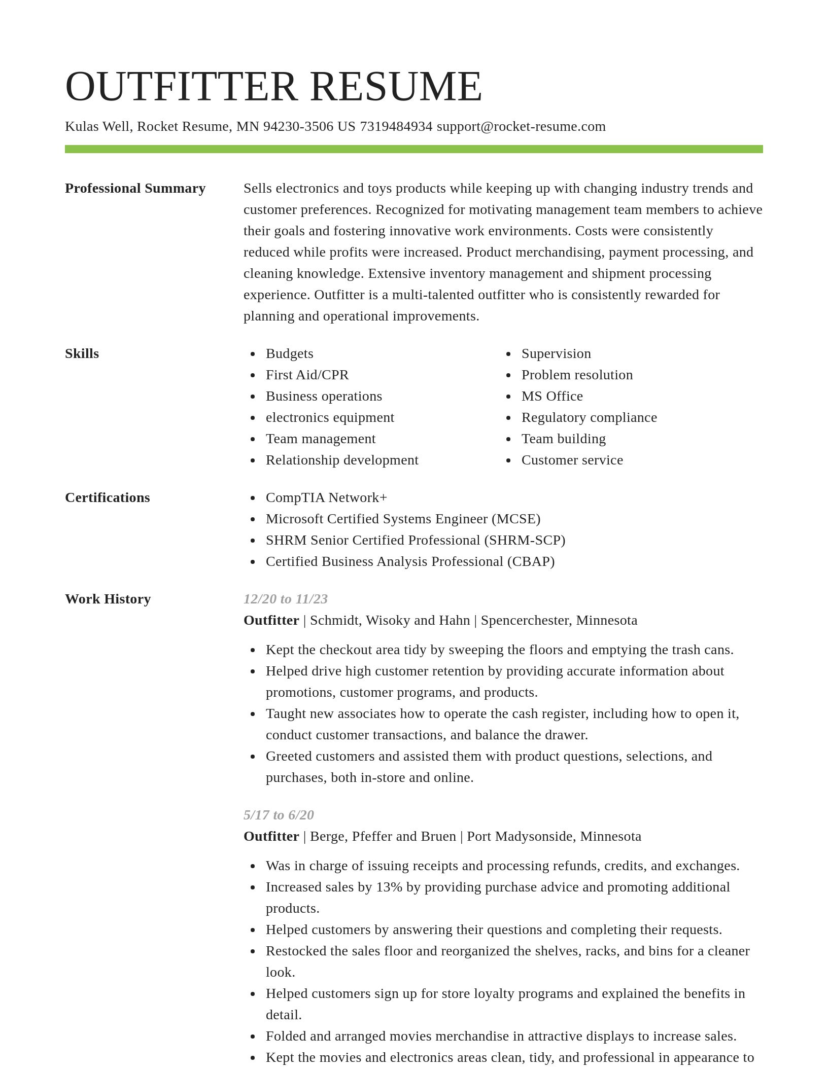 Smart resume template