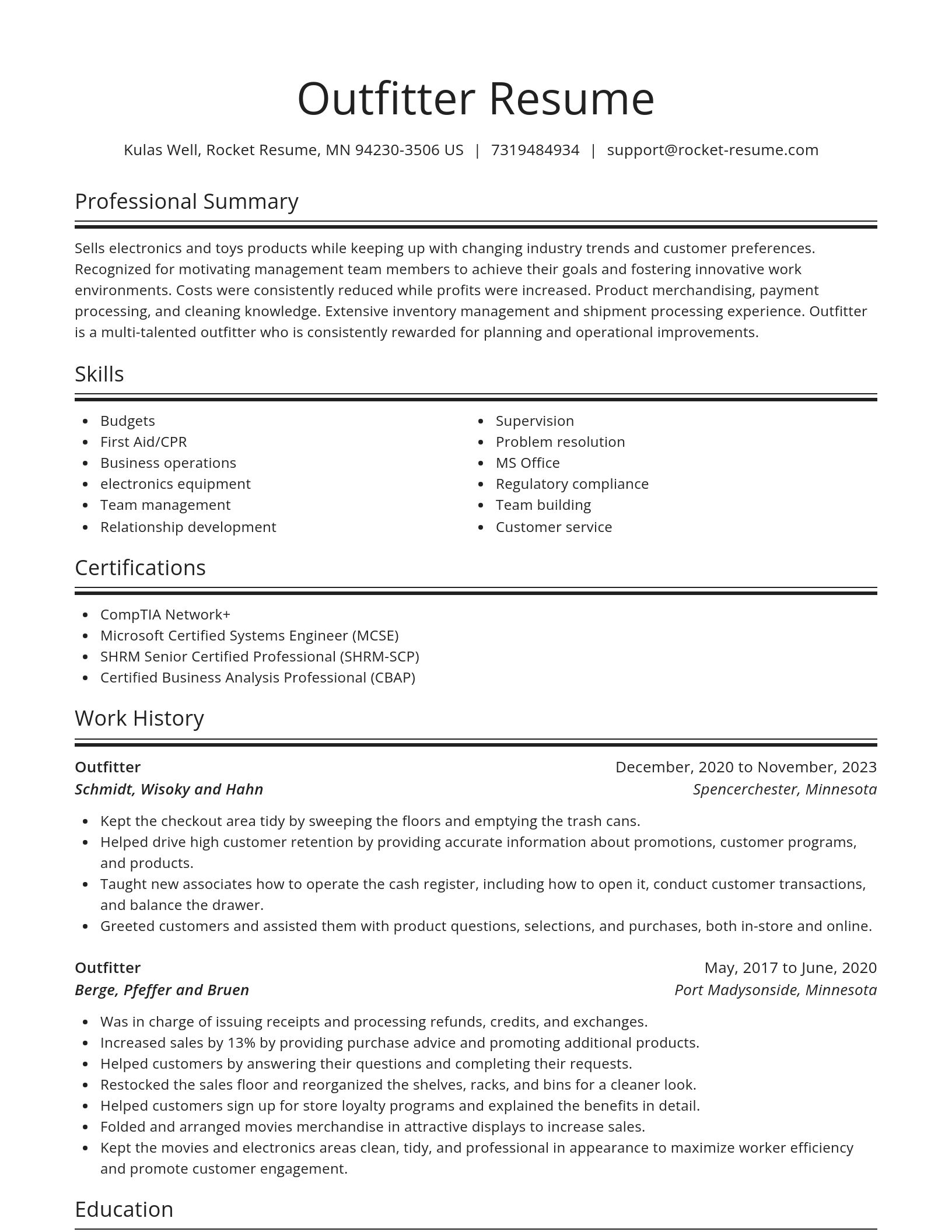 Spotlight resume template