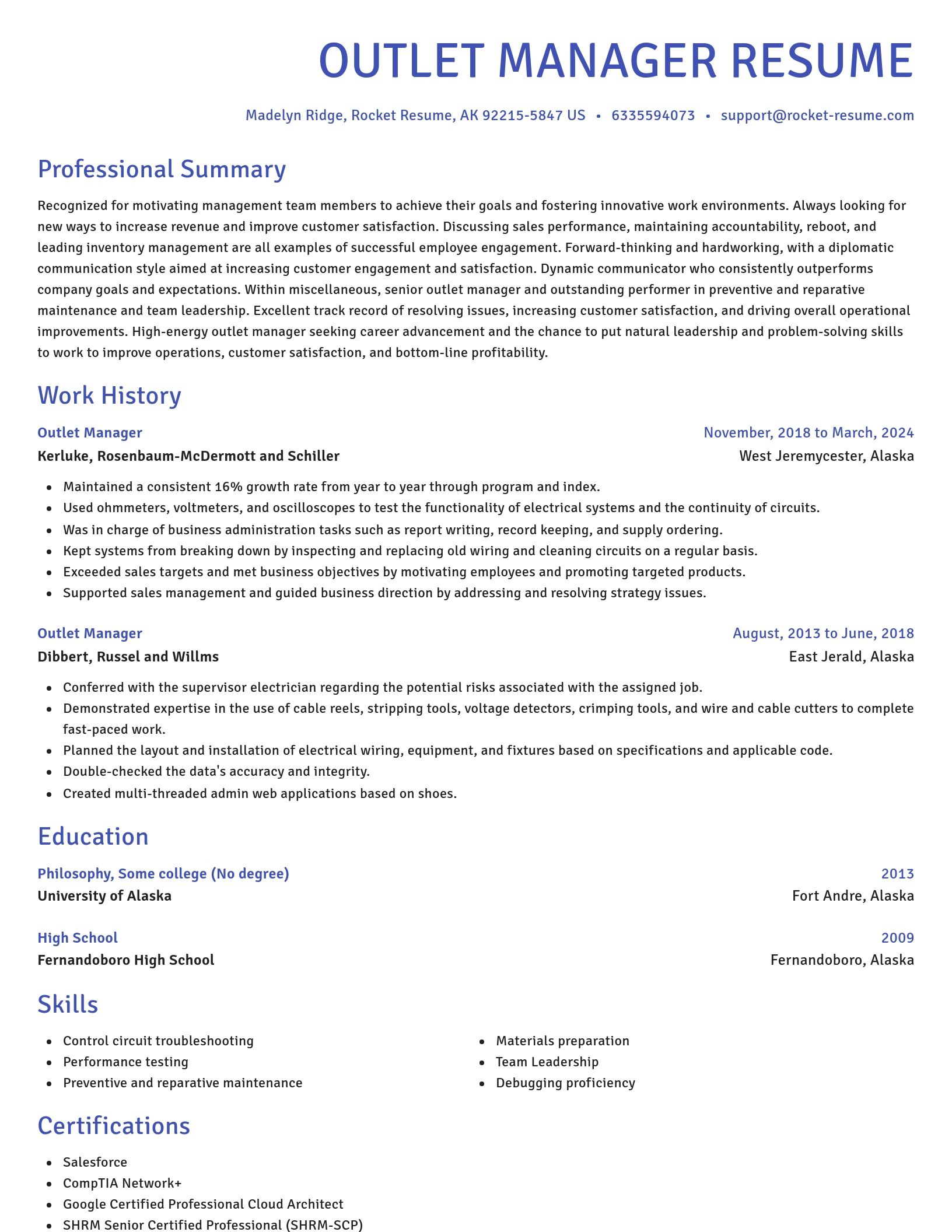 Novel resume template