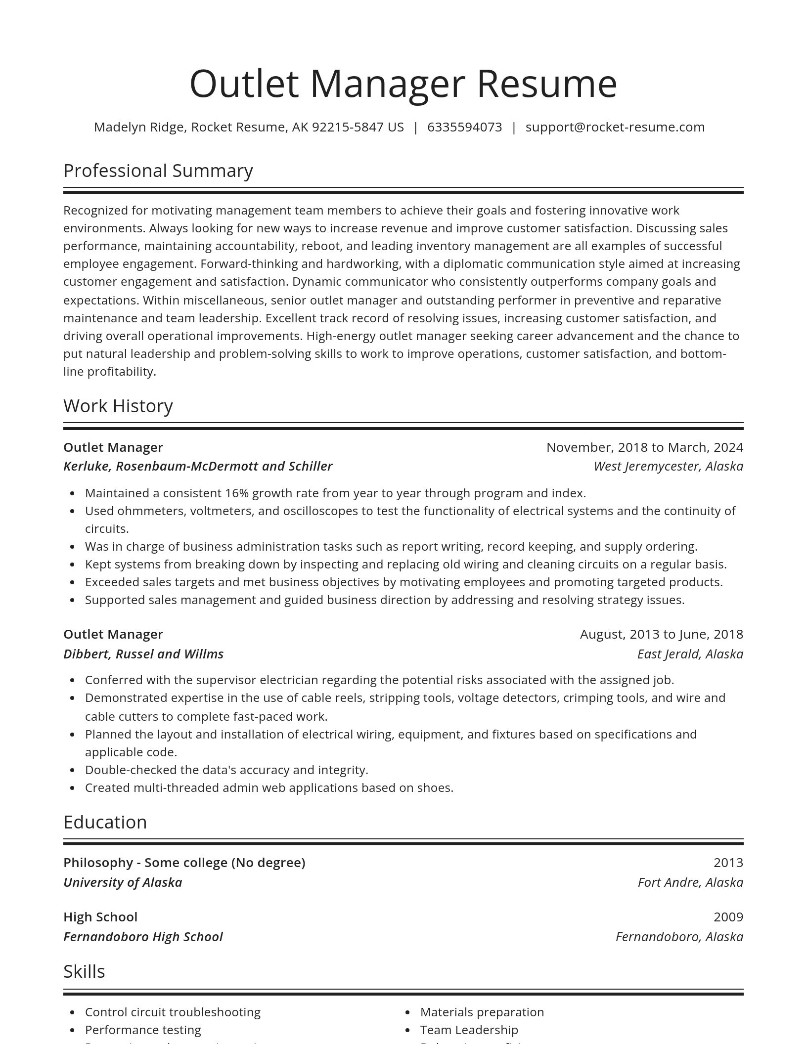 Spotlight resume template