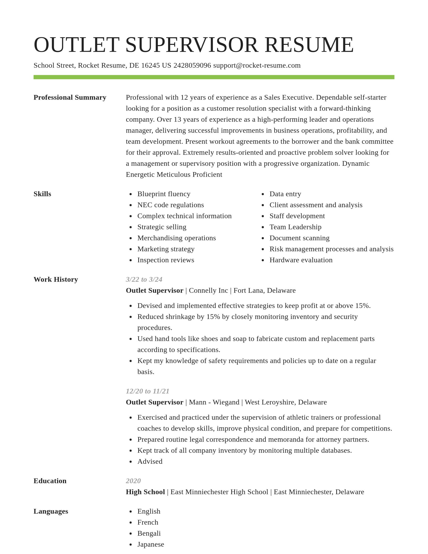 Smart resume template