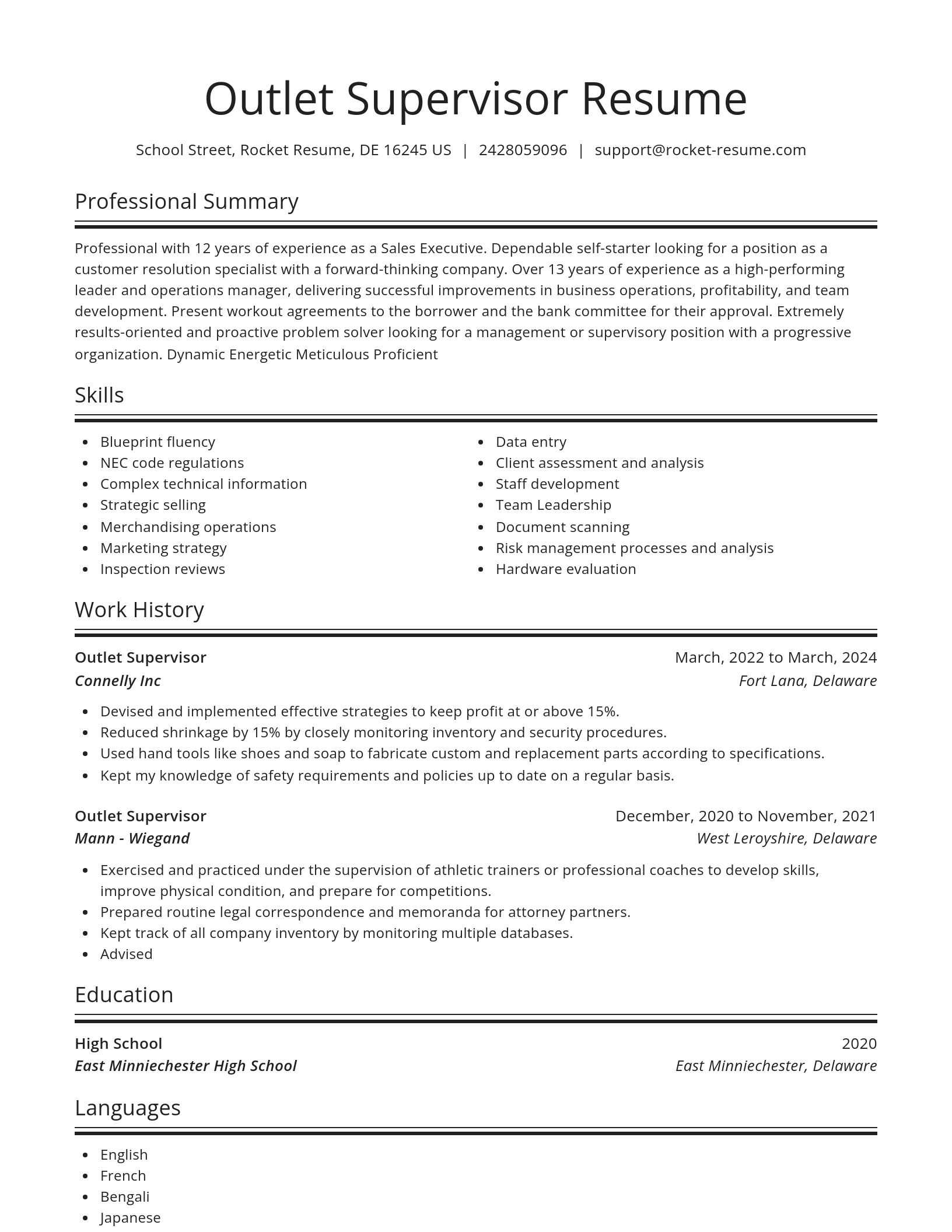Spotlight resume template