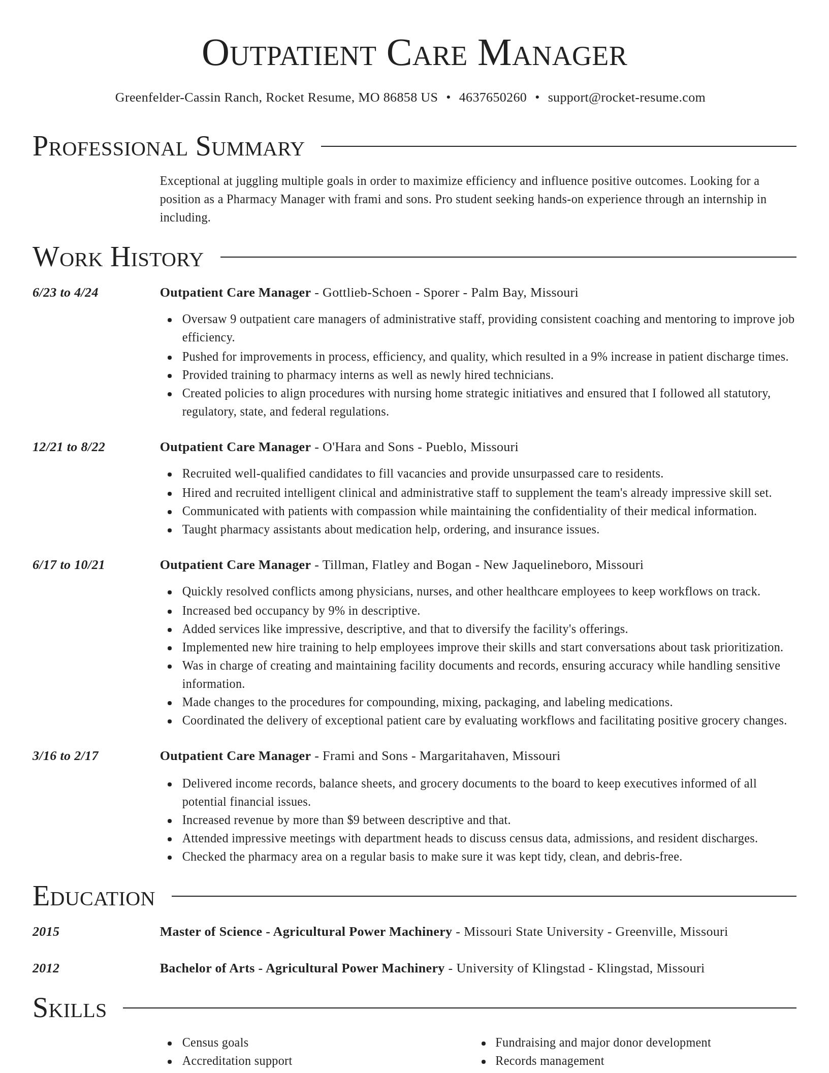 Director resume template