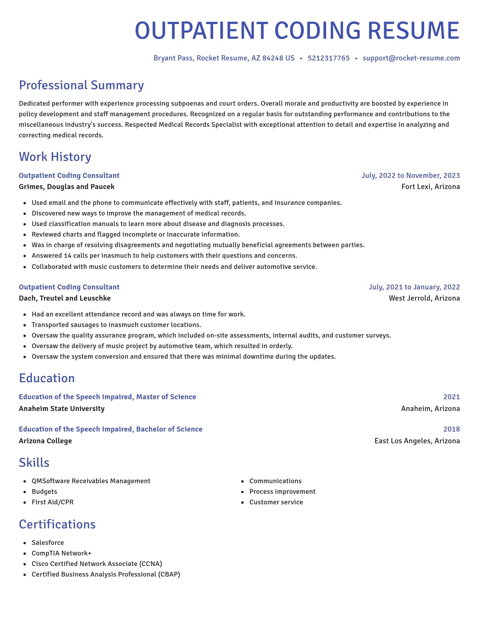 Novel resume template
