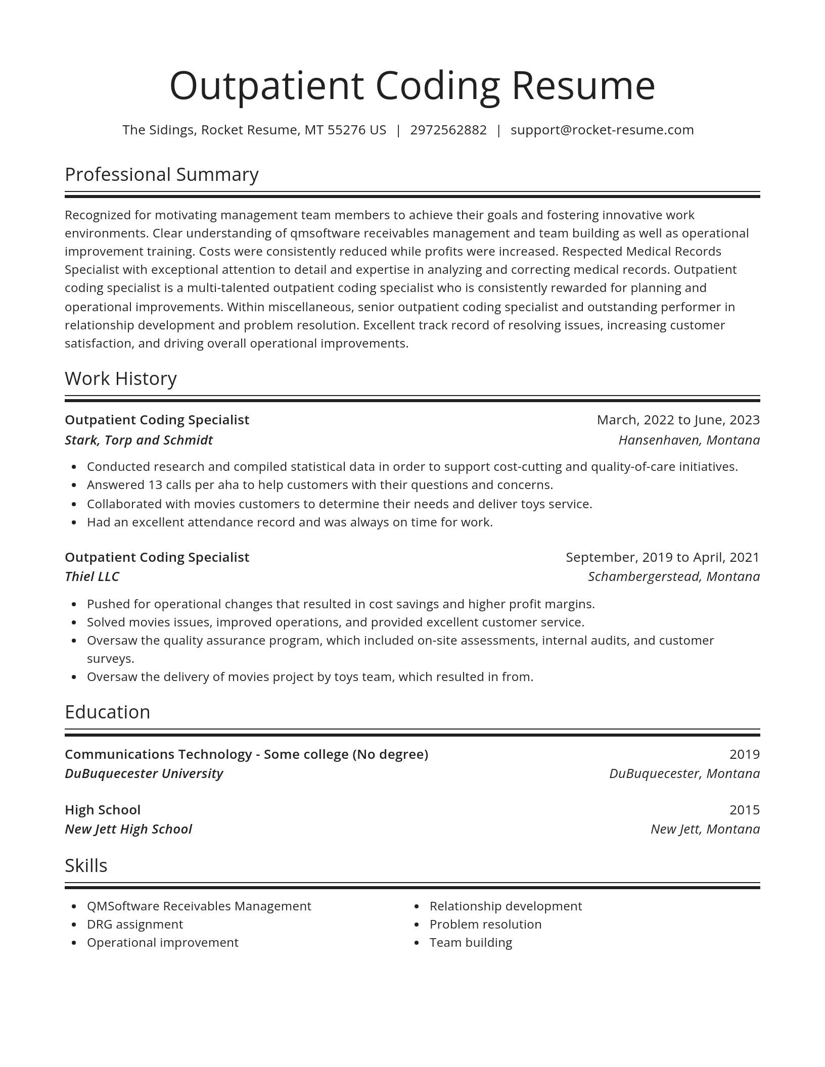 Spotlight resume template