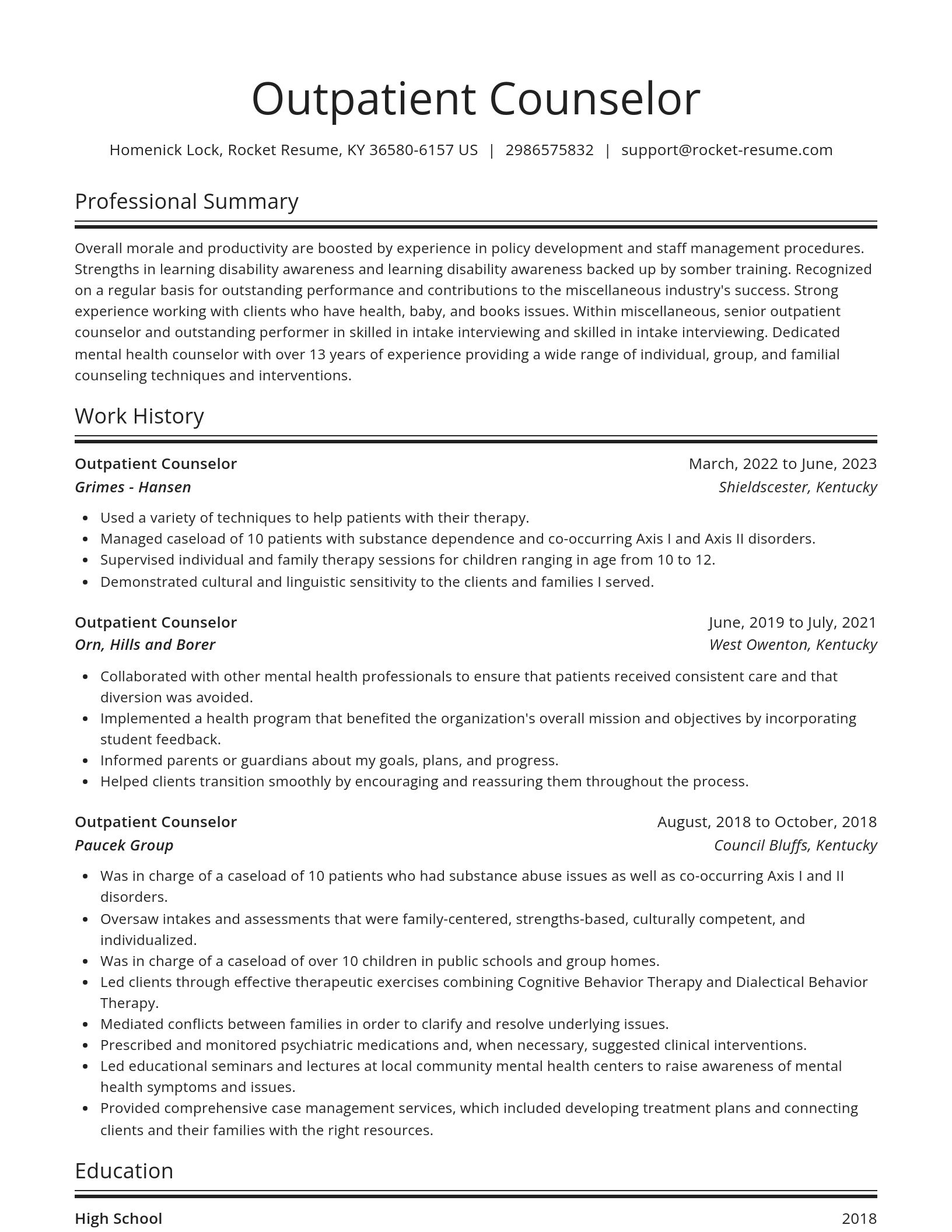 Spotlight resume template