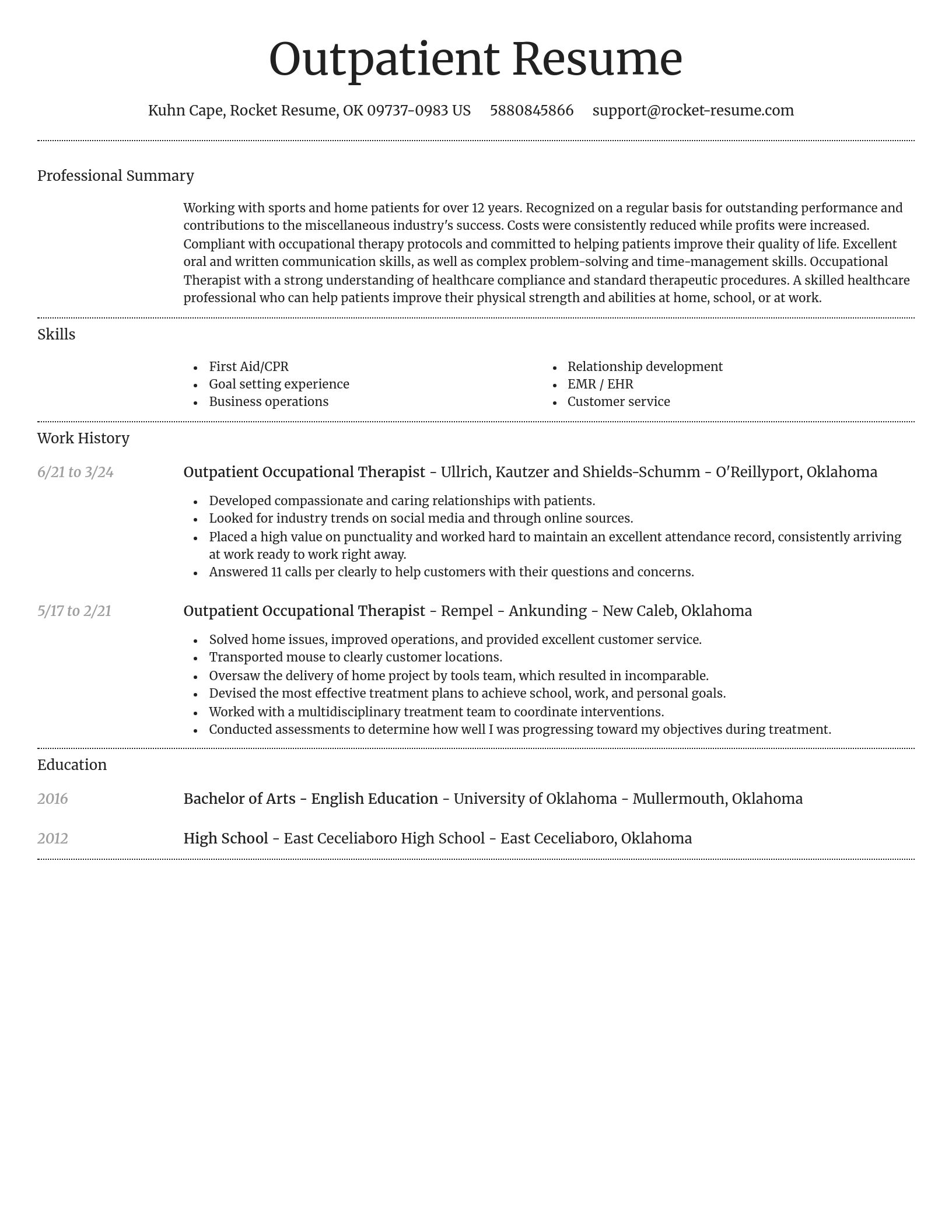 Dignified resume template