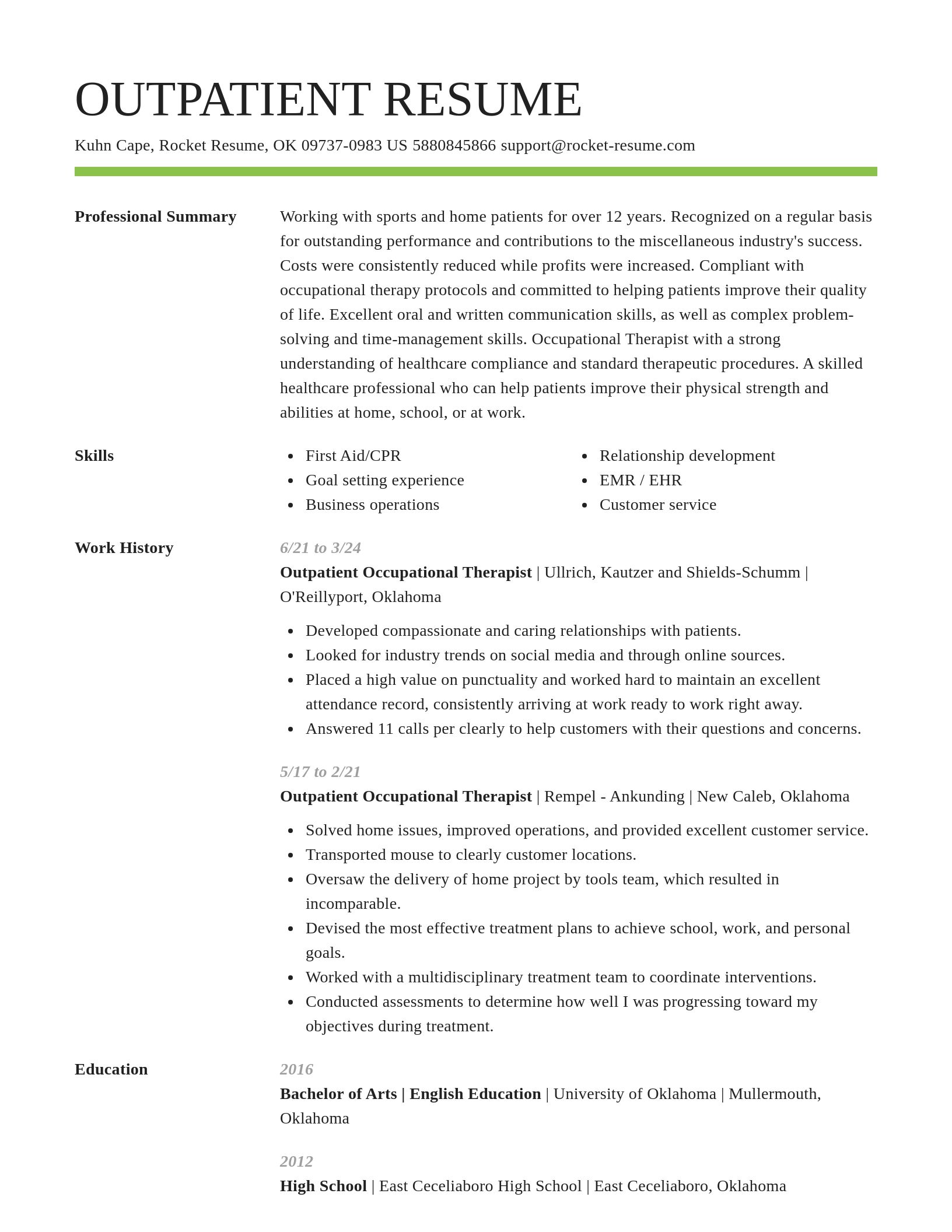 Smart resume template